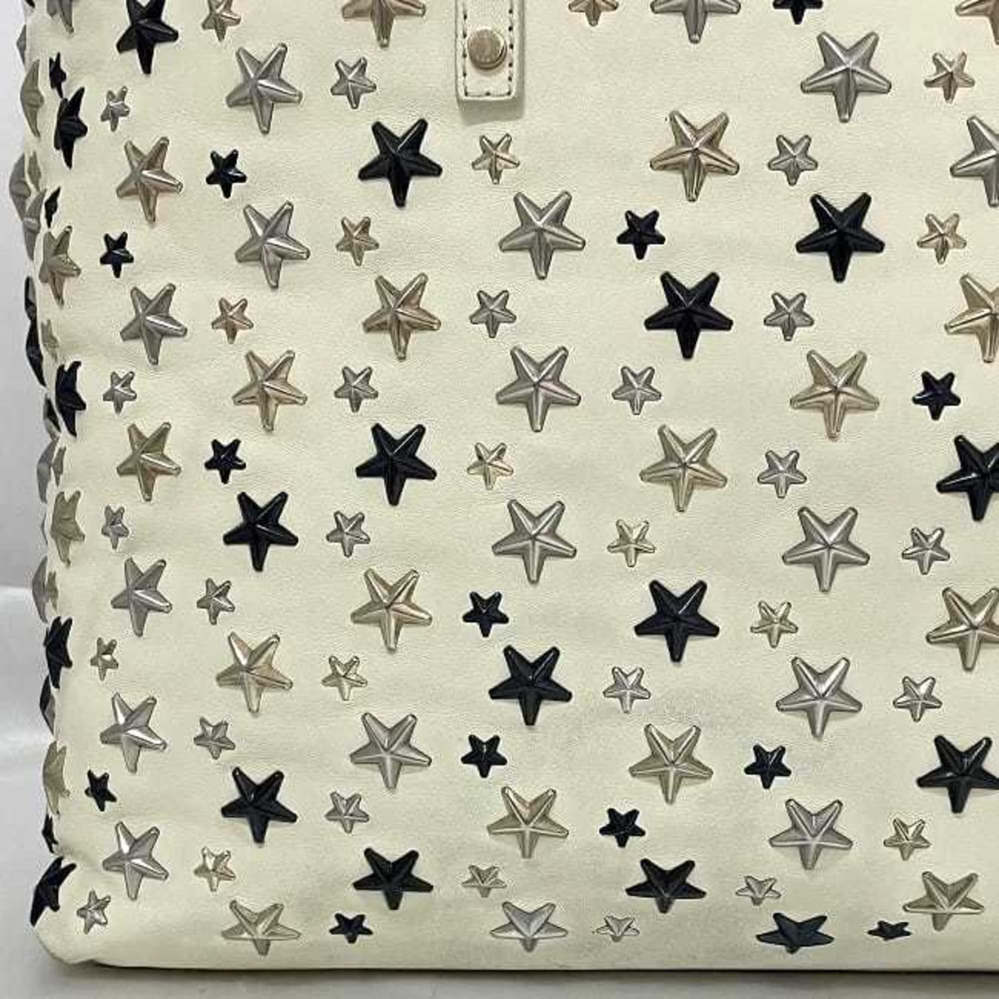 Jimmy Choo Cream White Leather Tote Bag (Pre-Owned)