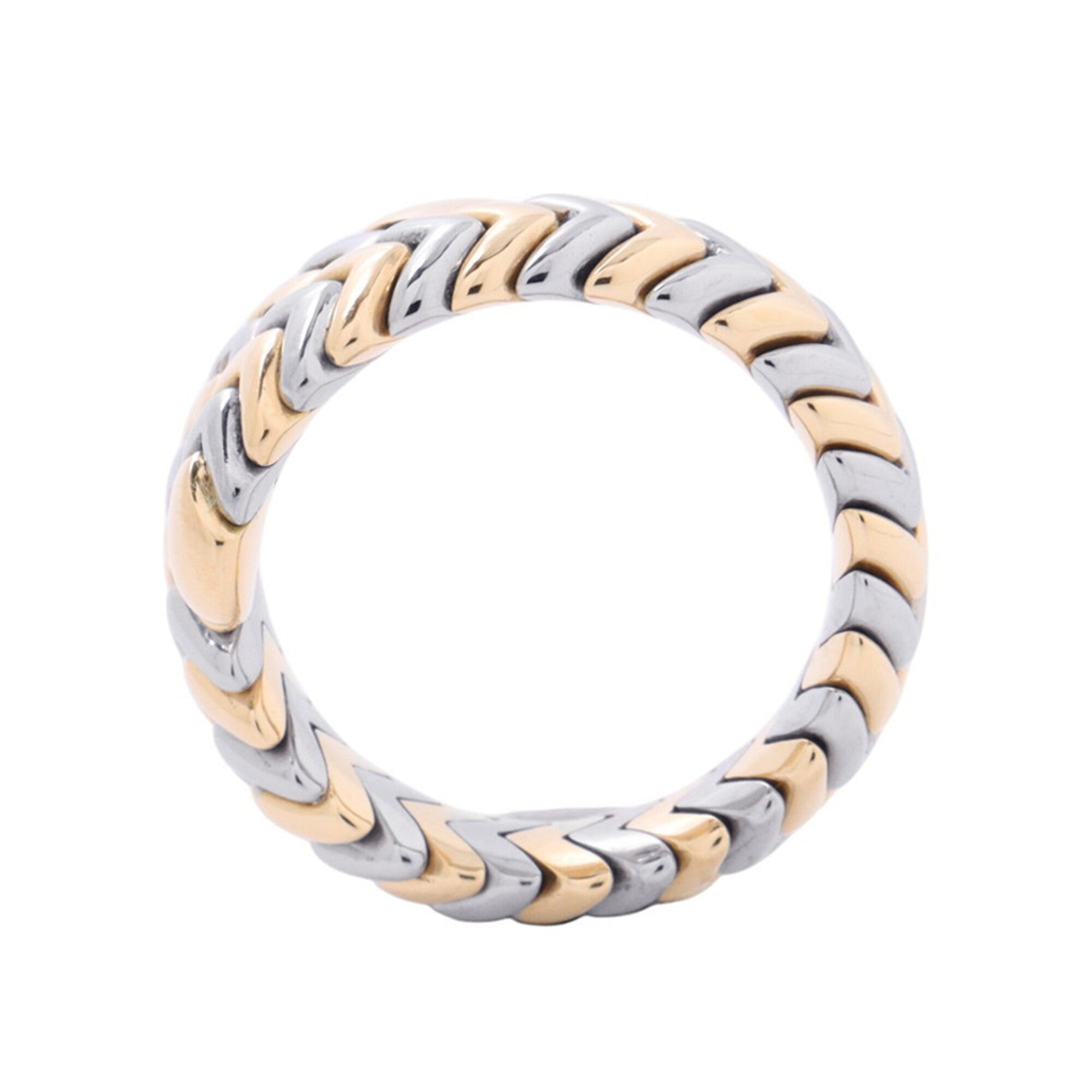 Bvlgari Yellow Gold (18K) White Gold (18K) Band Ring (Pre-Owned)