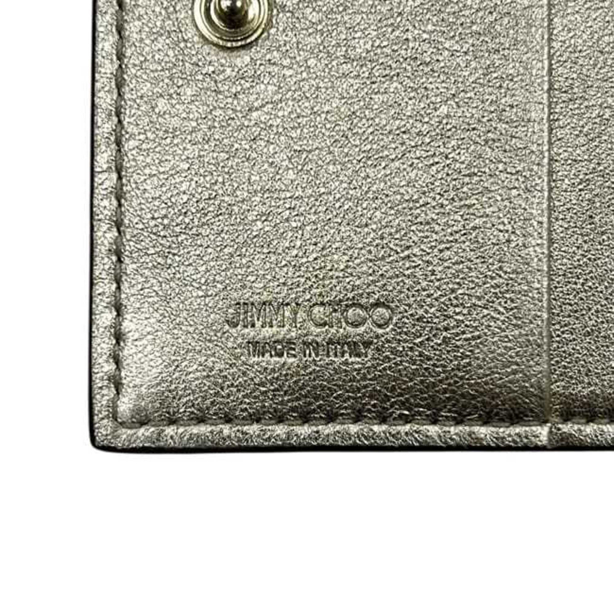 Jimmy Choo Gold Leather Wallet (Bi-Fold) (Pre-Owned)
