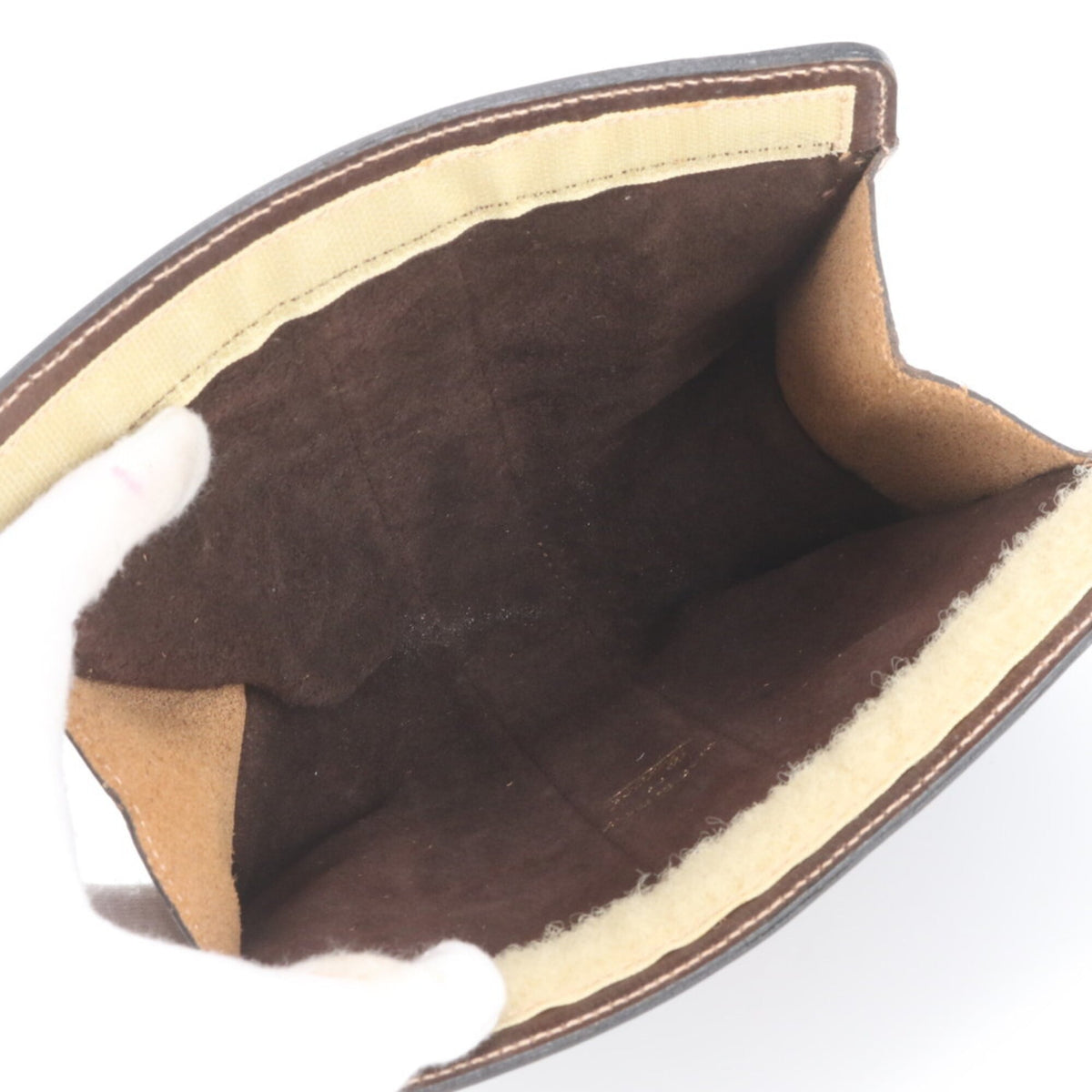 Gucci Brown Leather Clutch Bag Pouch (Pre-Owned)