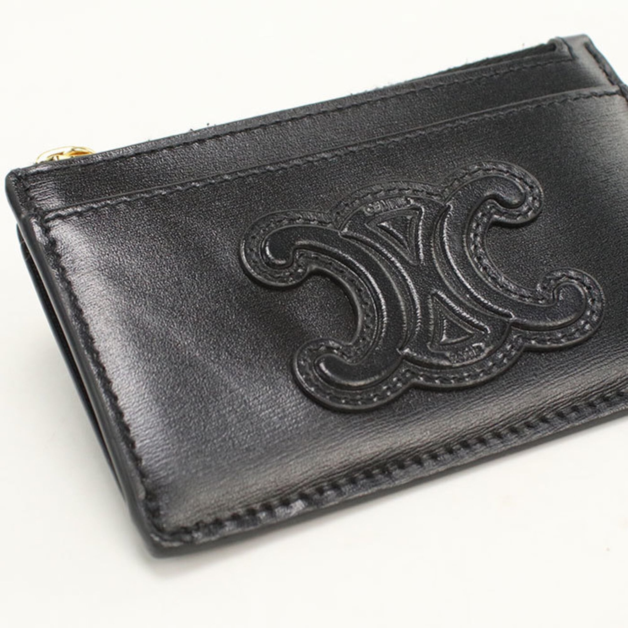 Celine Black Leather Coin Purse/Coin Case (Pre-Owned)