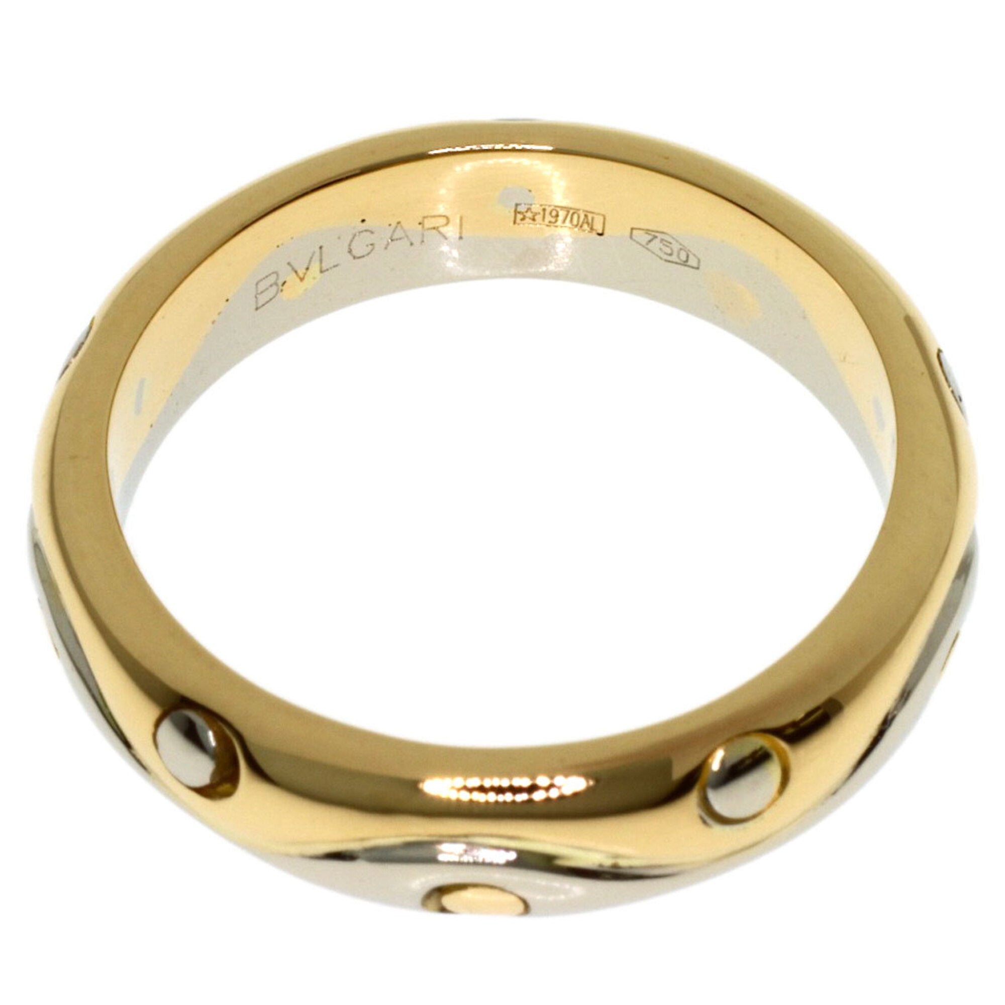 Bvlgari Yellow Gold (18K) White Gold (18K) Band Ring (Pre-Owned)