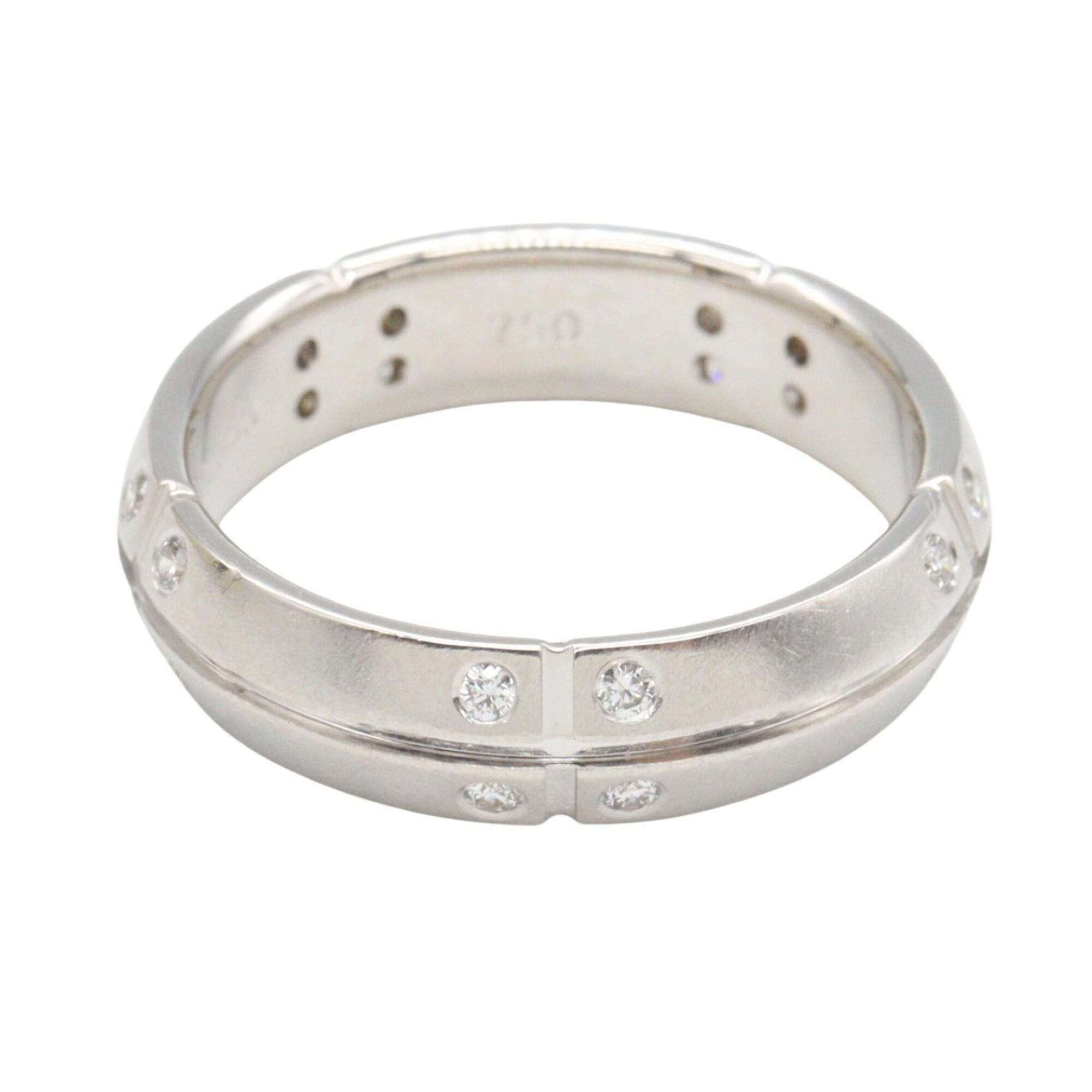 Tiffany Silver Clear White Gold (18K) Band Ring (Pre-Owned)
