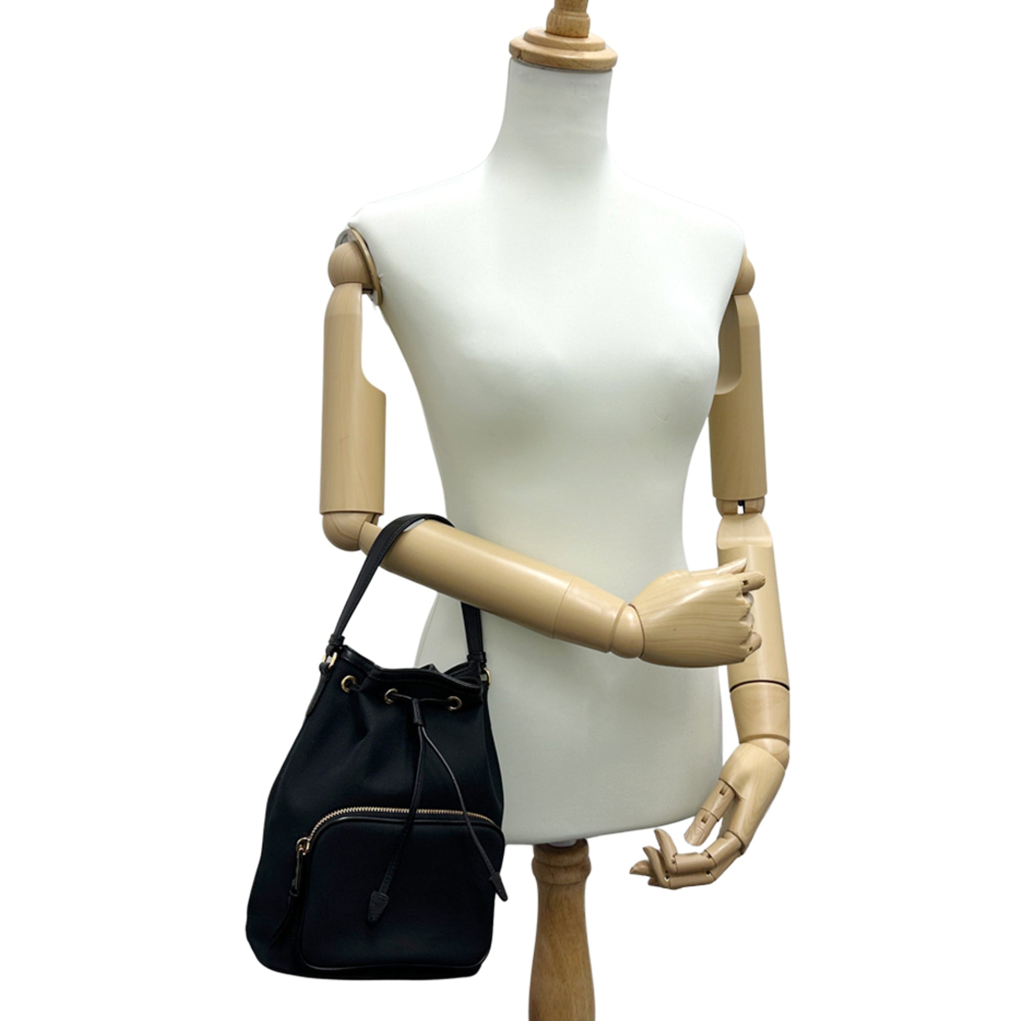 Prada Black Canvas Handbag Shoulder Bag (Pre-Owned)