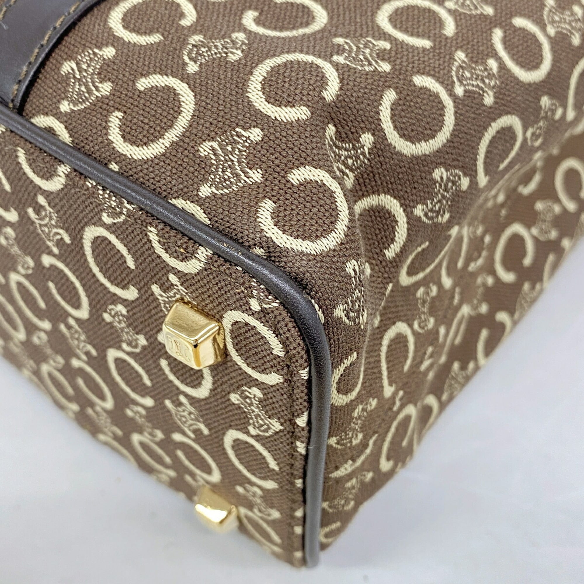 Celine Brown Canvas Handbag (Pre-Owned)