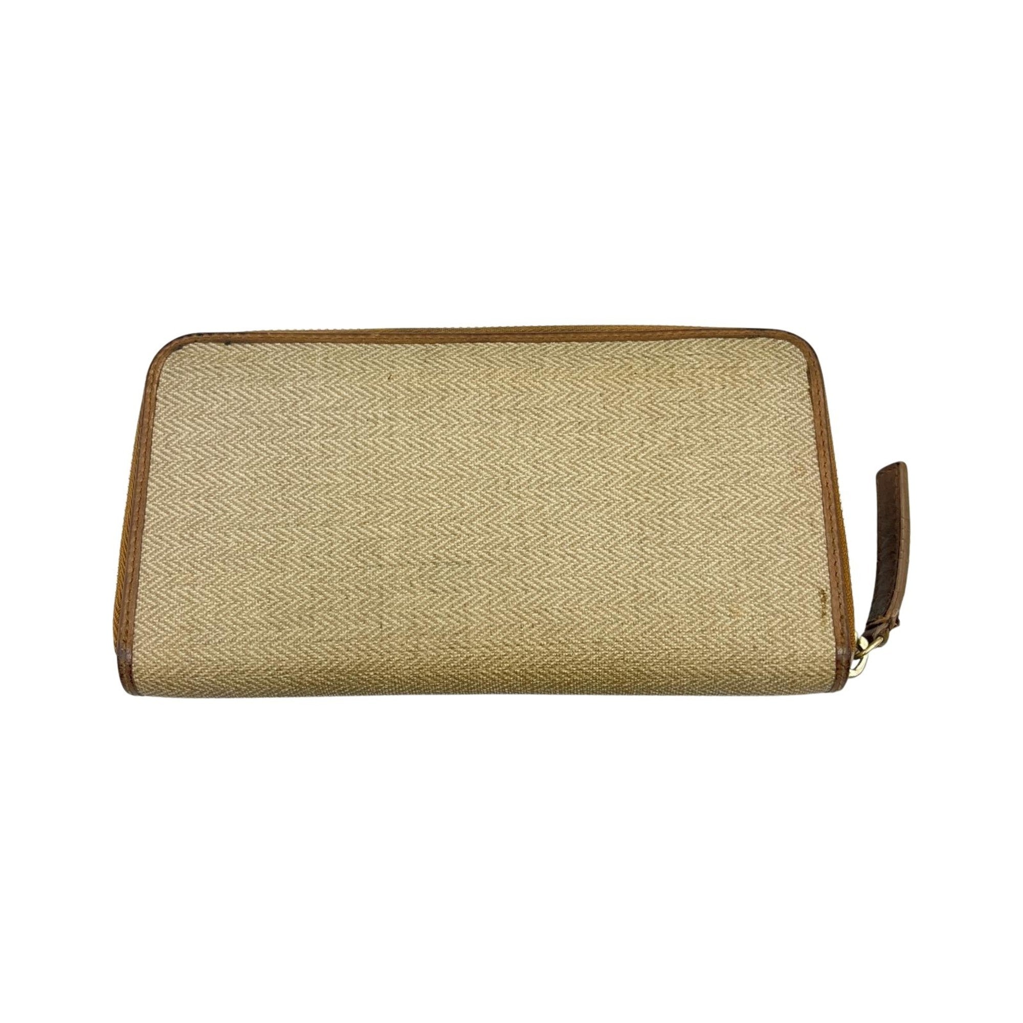 Bvlgari Beige Leather Long Wallet (Bi-Fold) (Pre-Owned)