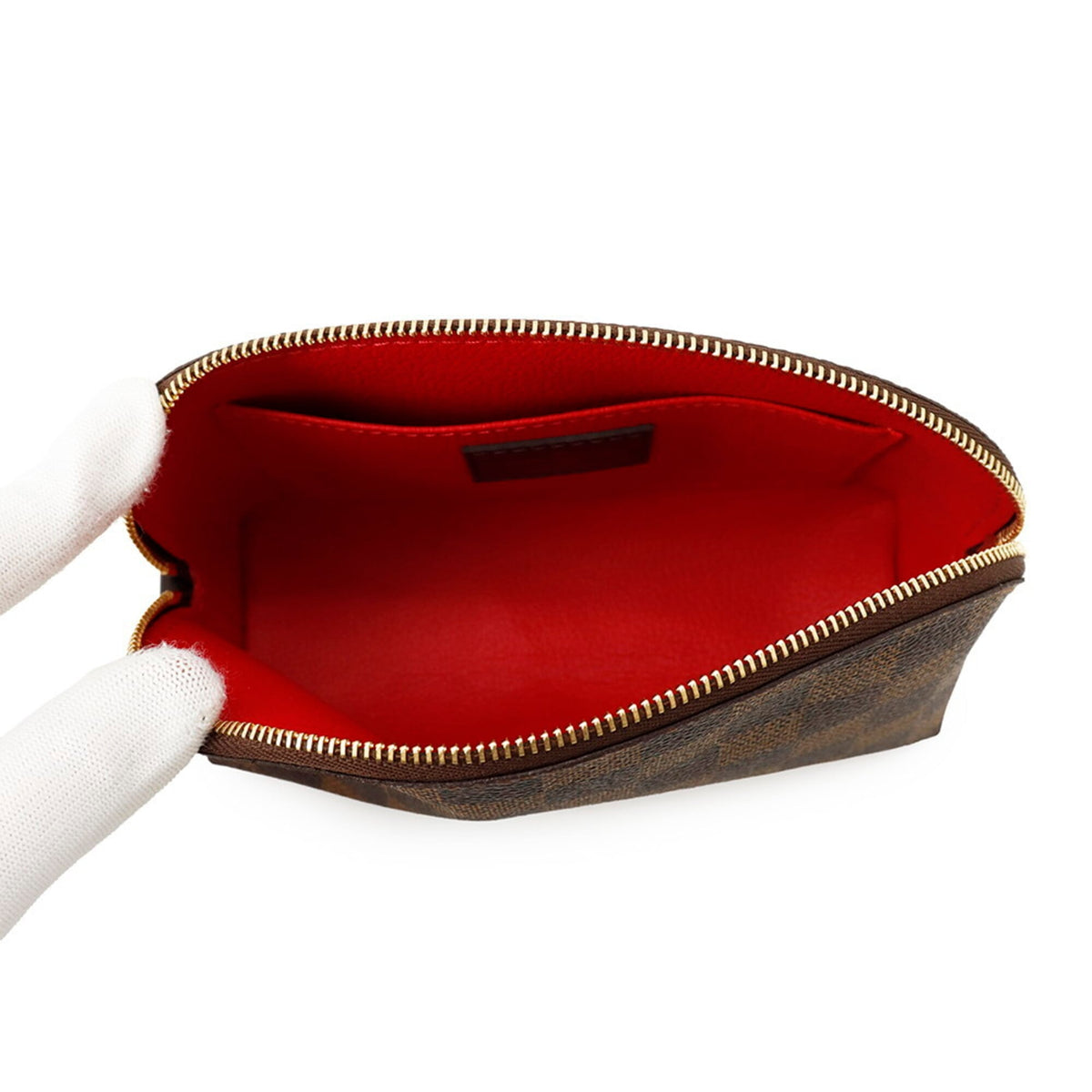 Louis Vuitton Damier Damier Canvas Ebene Red Color Damier Canvas Pochette Pouch (Pre-Owned)