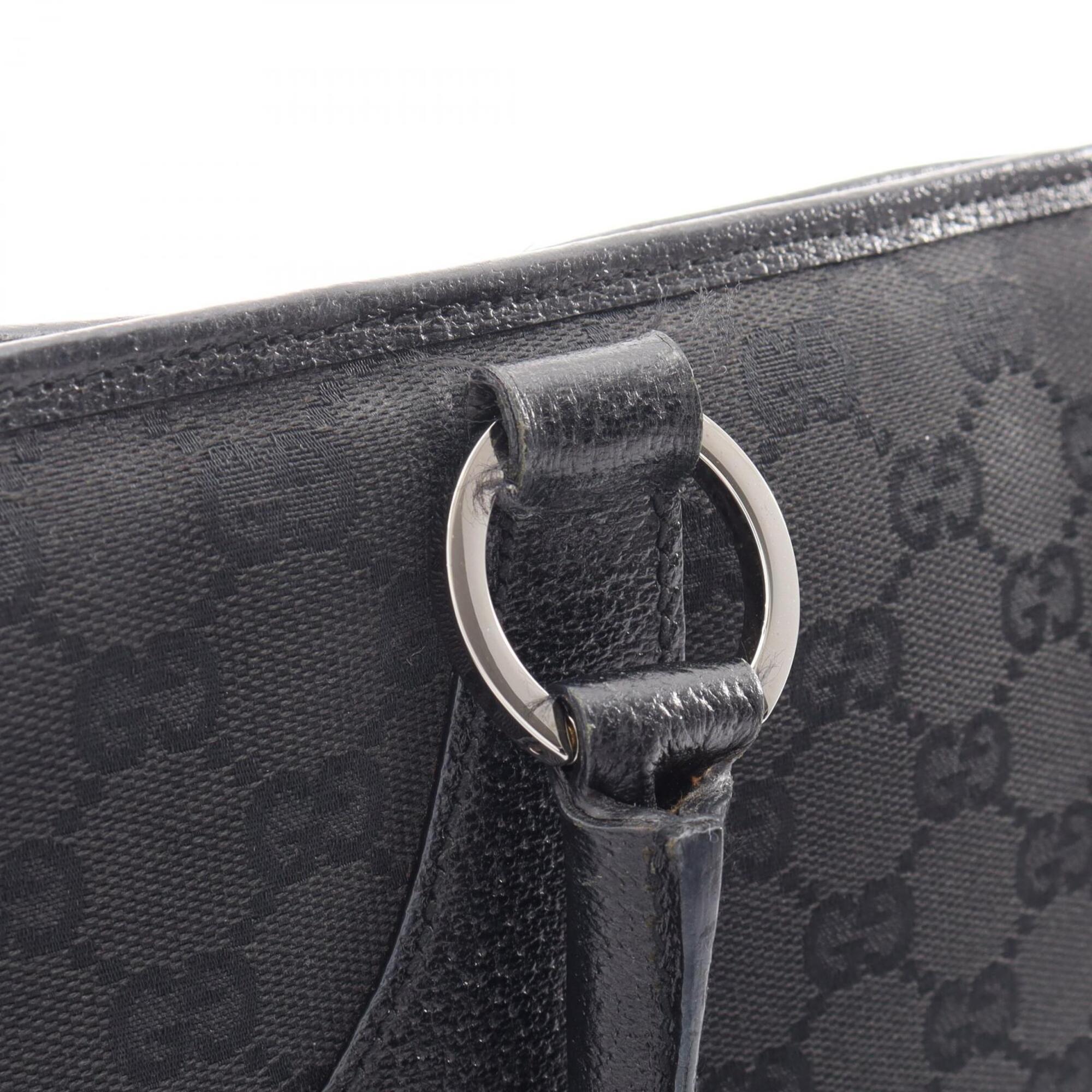 Gucci Black Canvas Leather Handbag (Pre-Owned)
