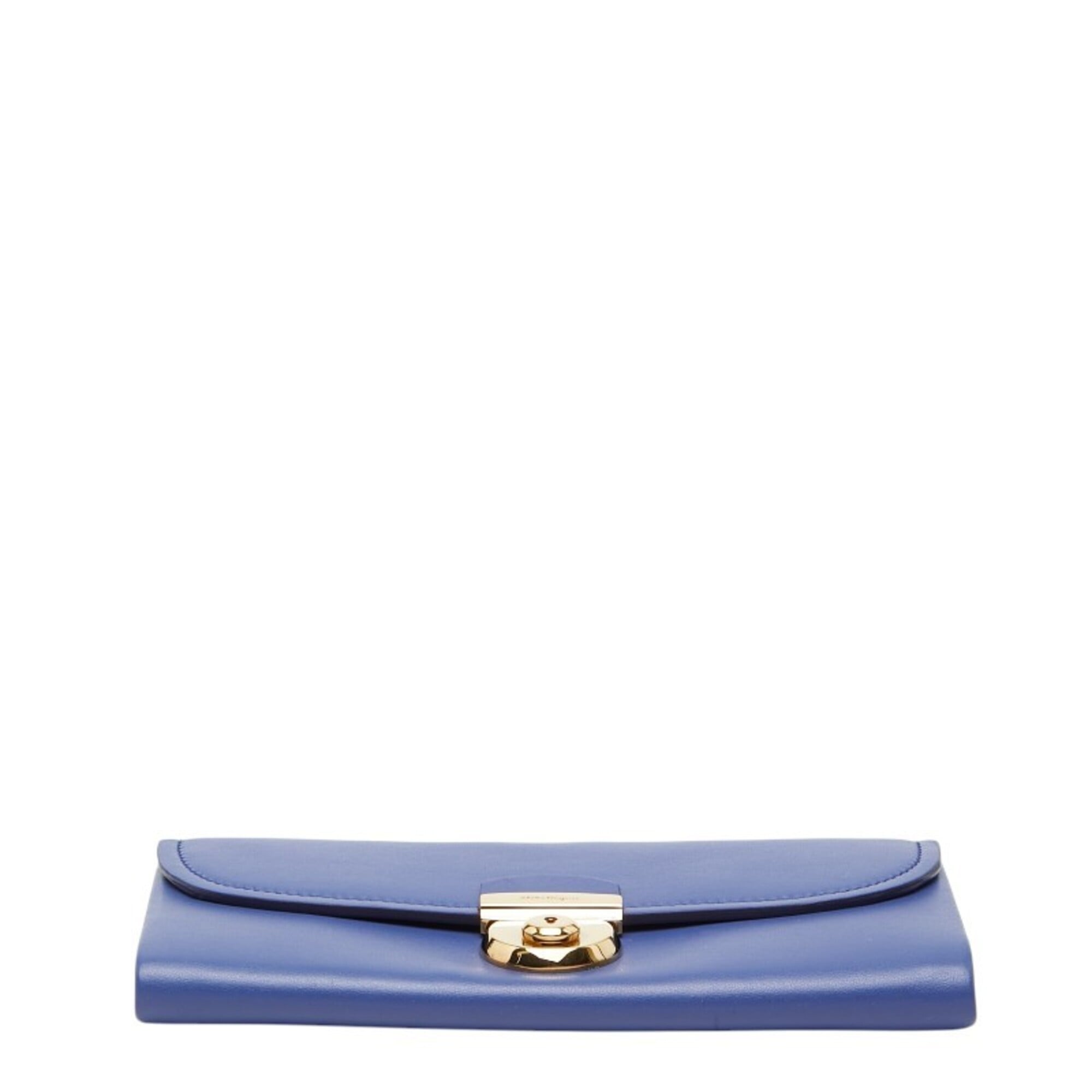 Salvatore Ferragamo Light Blue Leather Long Wallet (Bi-Fold) (Pre-Owned)