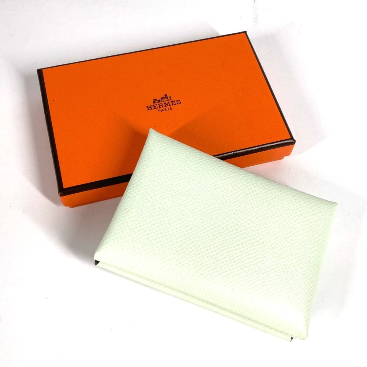Hermes Light Green Epsom Leather Coin Purse/Coin Case (Pre-Owned)