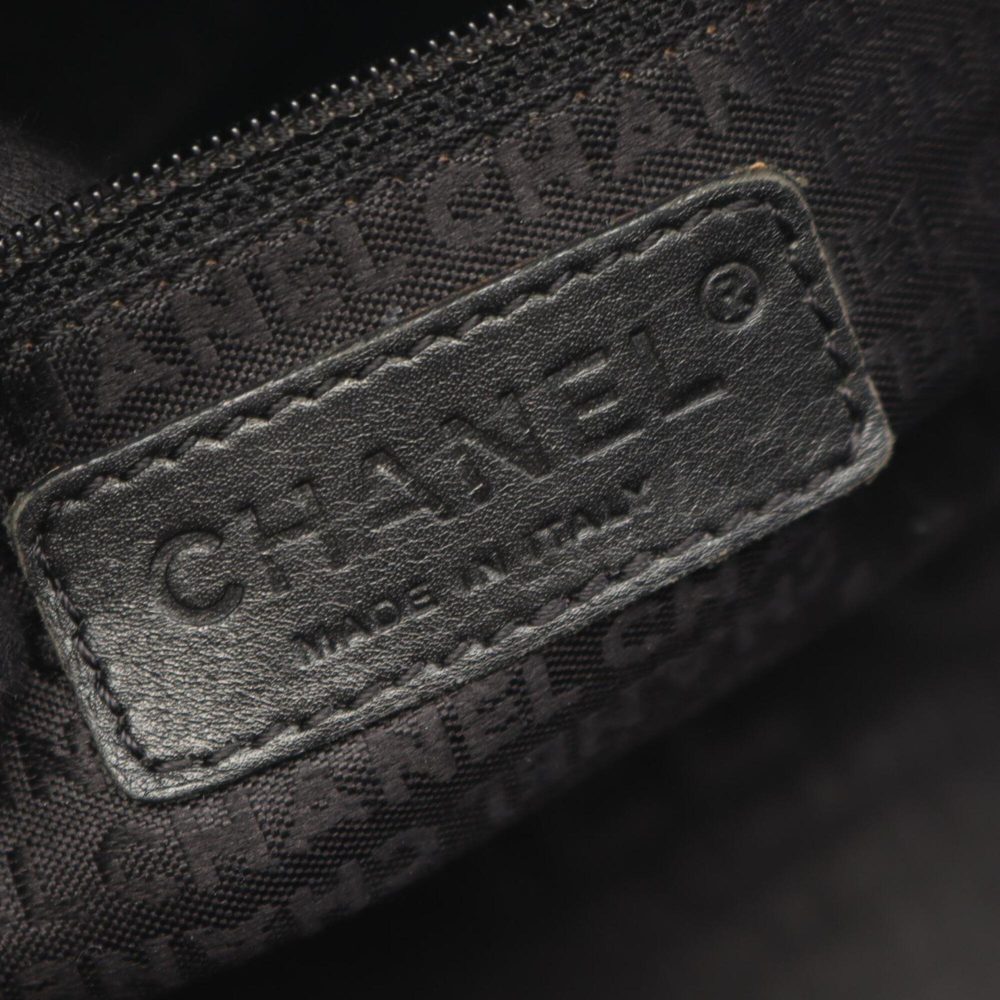 Chanel Chocolate Bar Black Grained Calfskin Handbag (Pre-Owned)