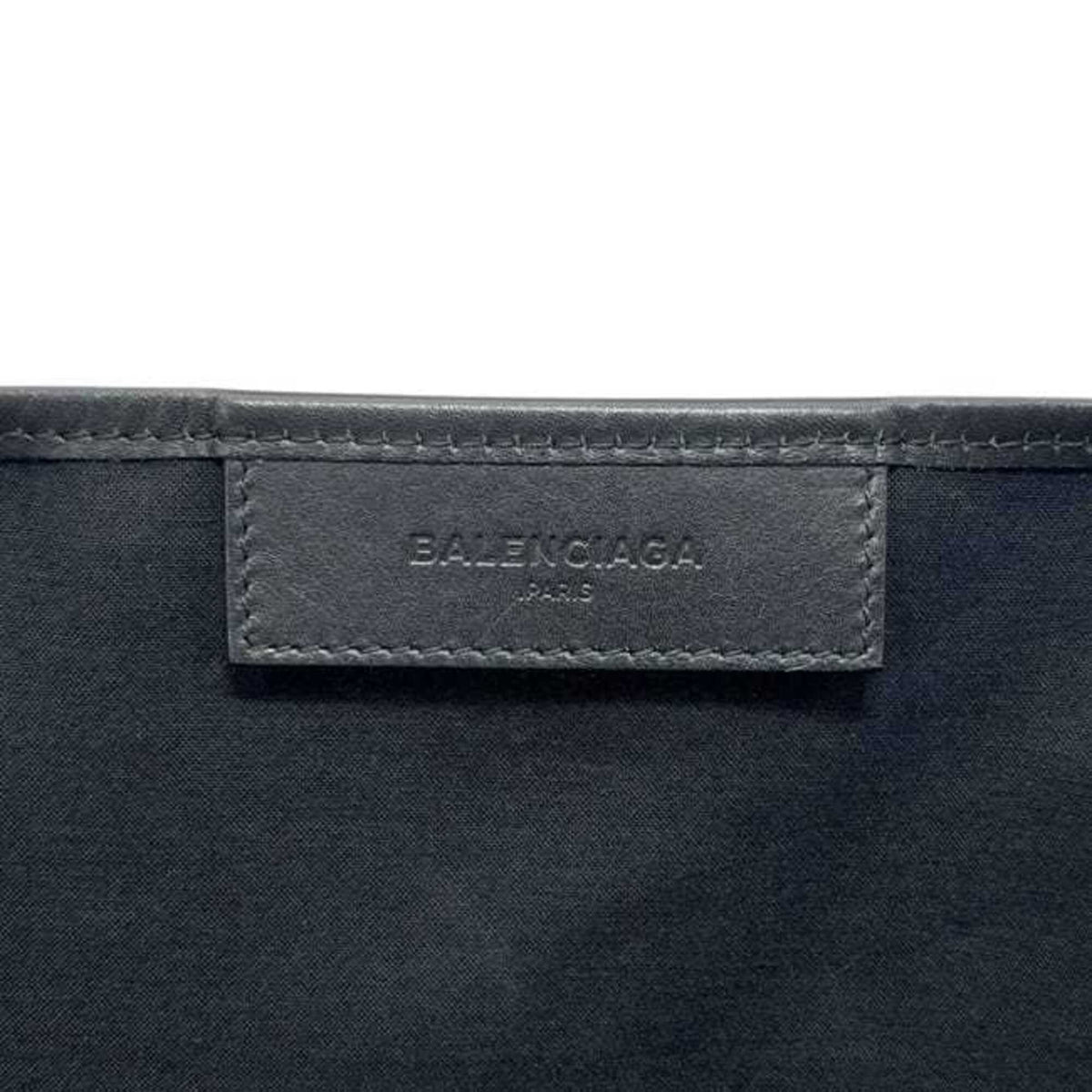 Balenciaga Black White Canvas Leather Tote Bag (Pre-Owned)
