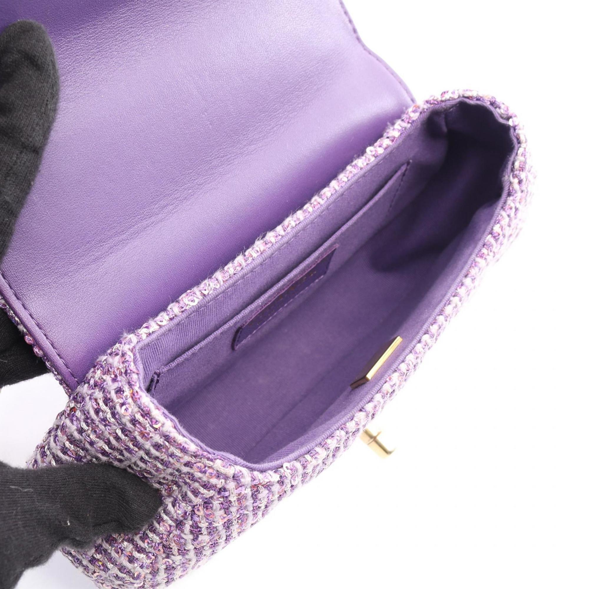 Chanel Purple Fabric Shoulder Bag (Pre-Owned)
