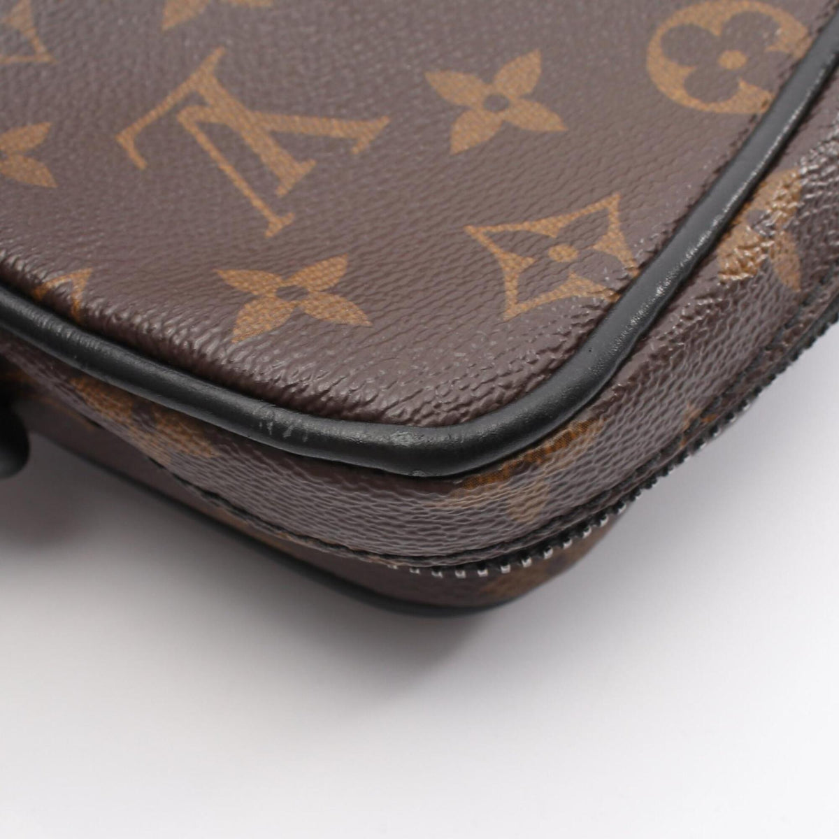 Louis Vuitton Black Brown Monogram Macassar Coated Canvas Leather Shoulder Bag (Pre-Owned)