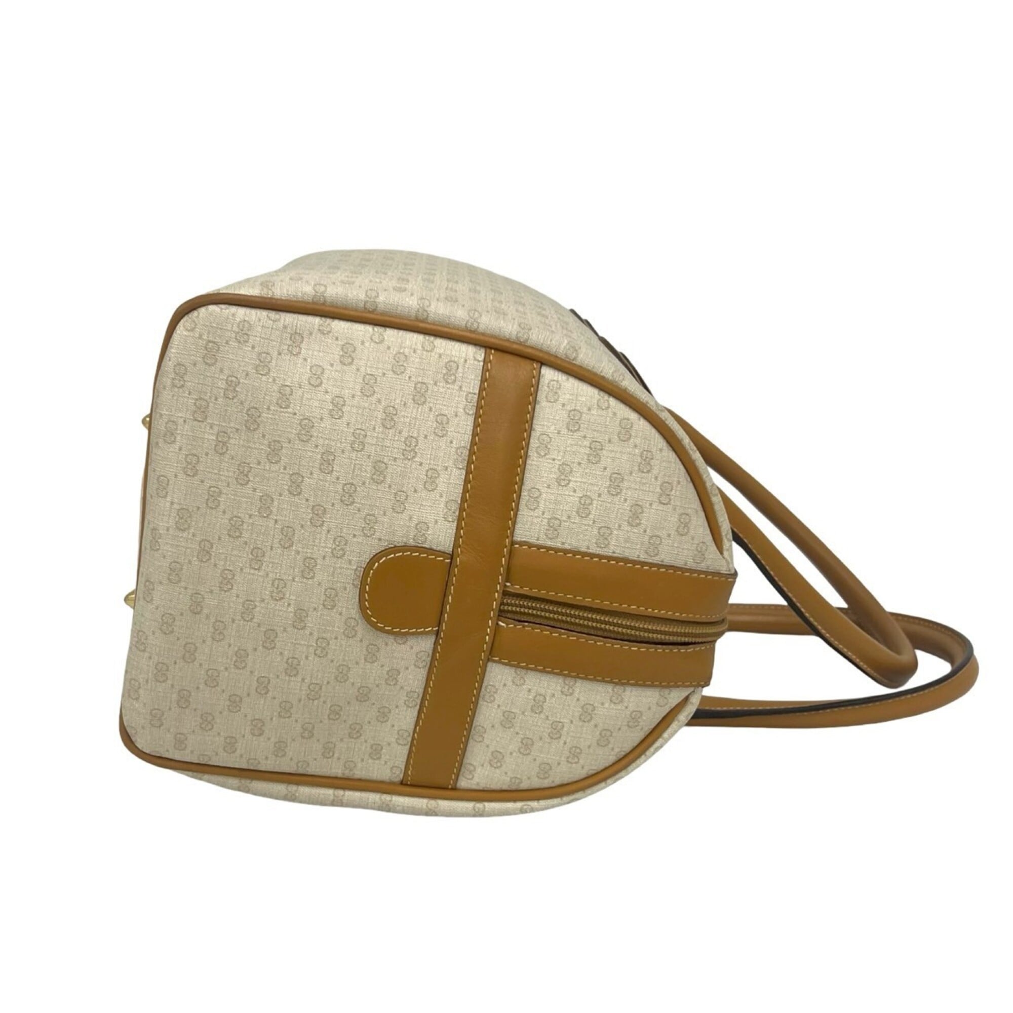 Gucci Beige Leather Pvc Boston Bag Handbag (Pre-Owned)