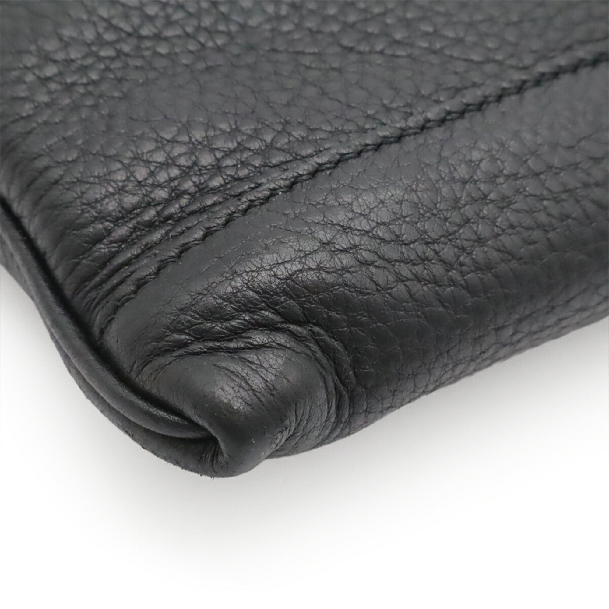 Prada Black Nero Leather Clutch Bag Pochette Shoulder Bag (Pre-Owned)