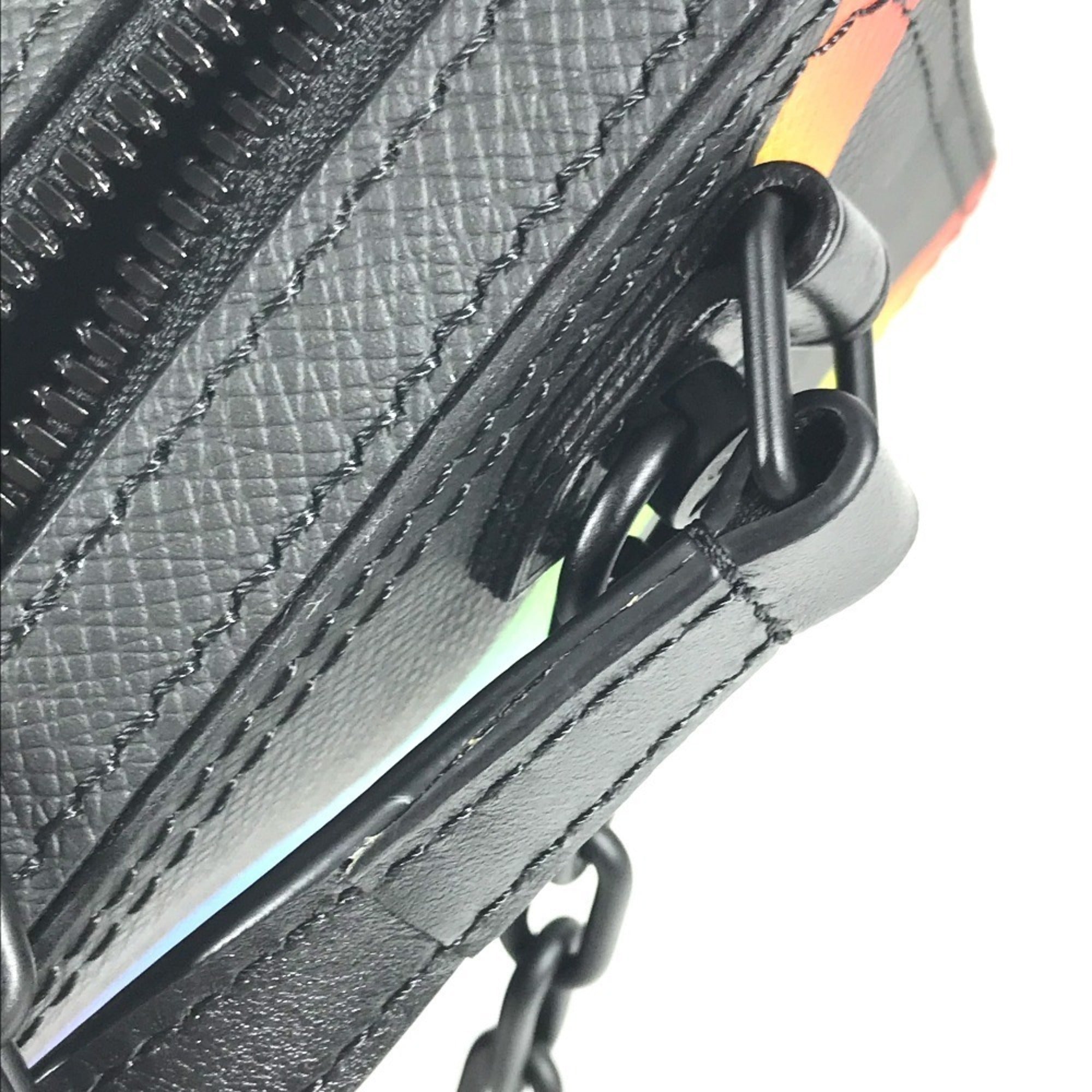 Louis Vuitton Black Multi-Color Taiga Leather Pochette Shoulder Bag (Pre-Owned)