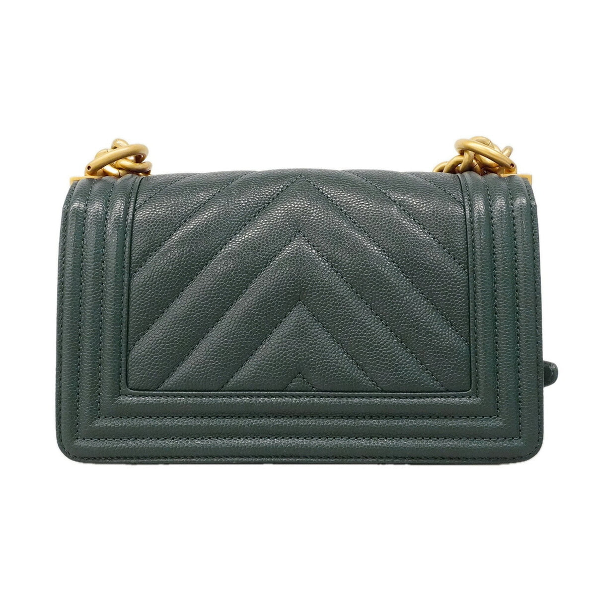 Chanel Blue Grained Calfskin Shoulder Bag (Pre-Owned)