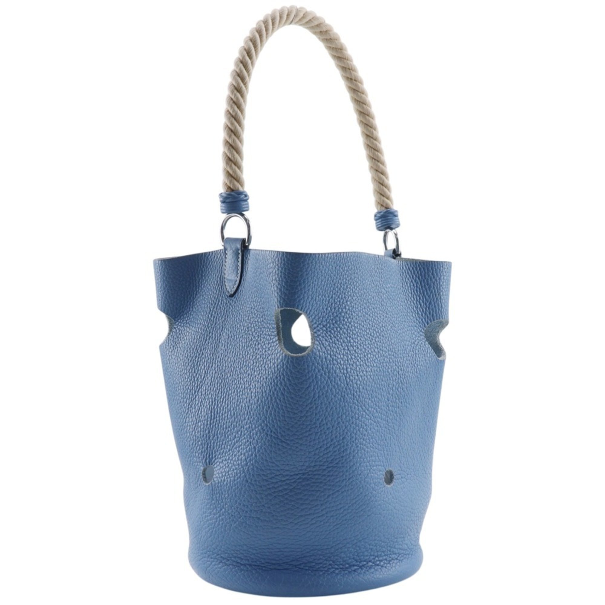 Hermes Blue Blue Jean Taurillon Clemence Leather Shoulder Bag (Pre-Owned)
