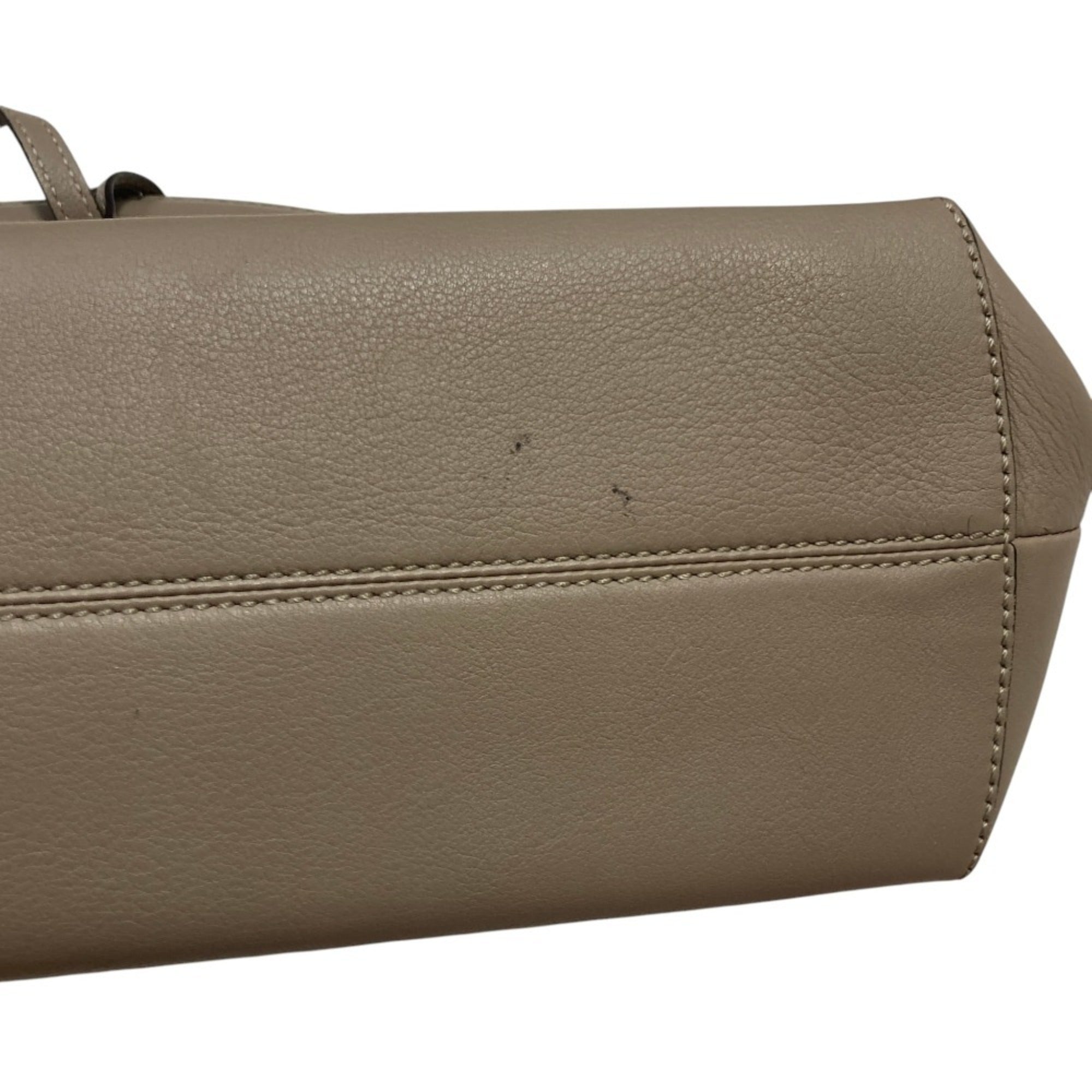 Fendi Grayish Leather Shoulder Bag (Pre-Owned)