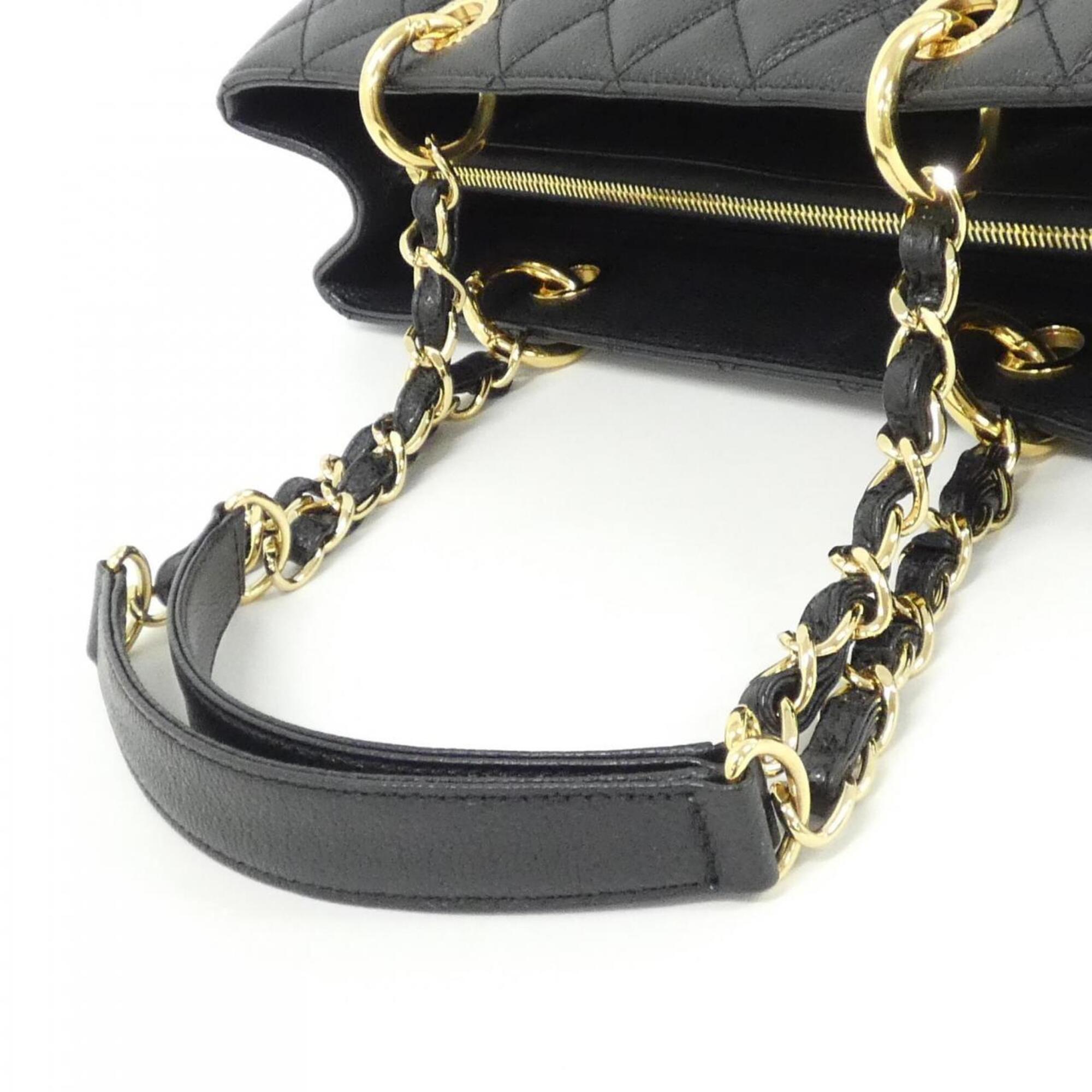 Chanel Black Grained Calfskin Shoulder Bag (Pre-Owned)