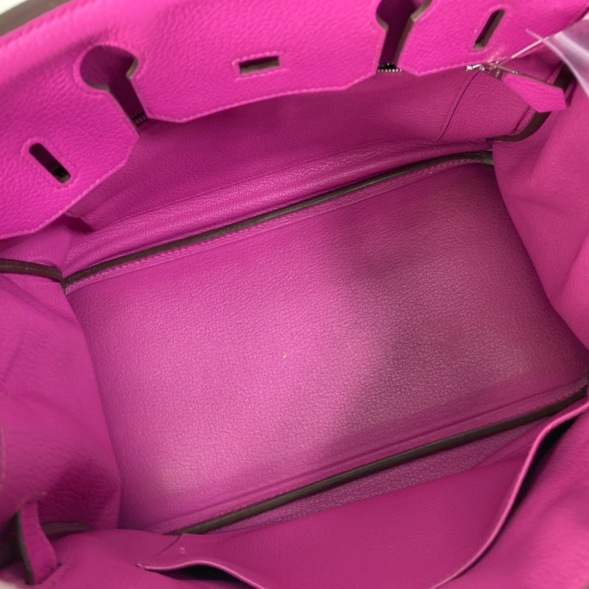 Hermes Birkin Pink Taurillon Clemence Leather Handbag Tote Bag (Pre-Owned)