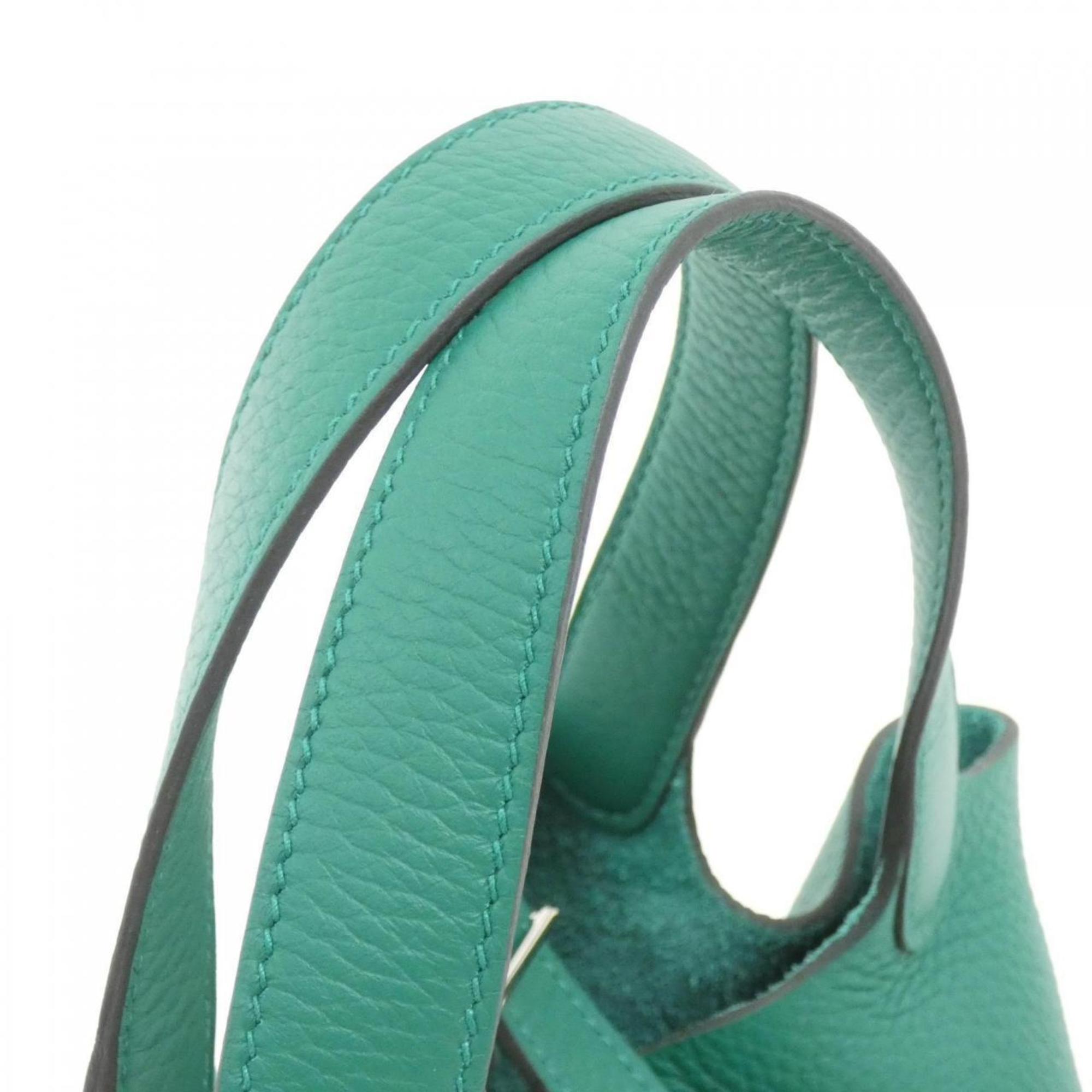 Hermes Green Vert Taurillon Clemence Leather Handbag (Pre-Owned)