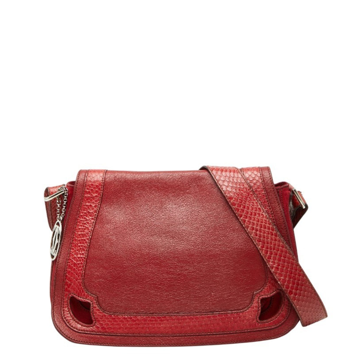 Cartier Marcello Red Color Leather Shoulder Bag (Pre-Owned)