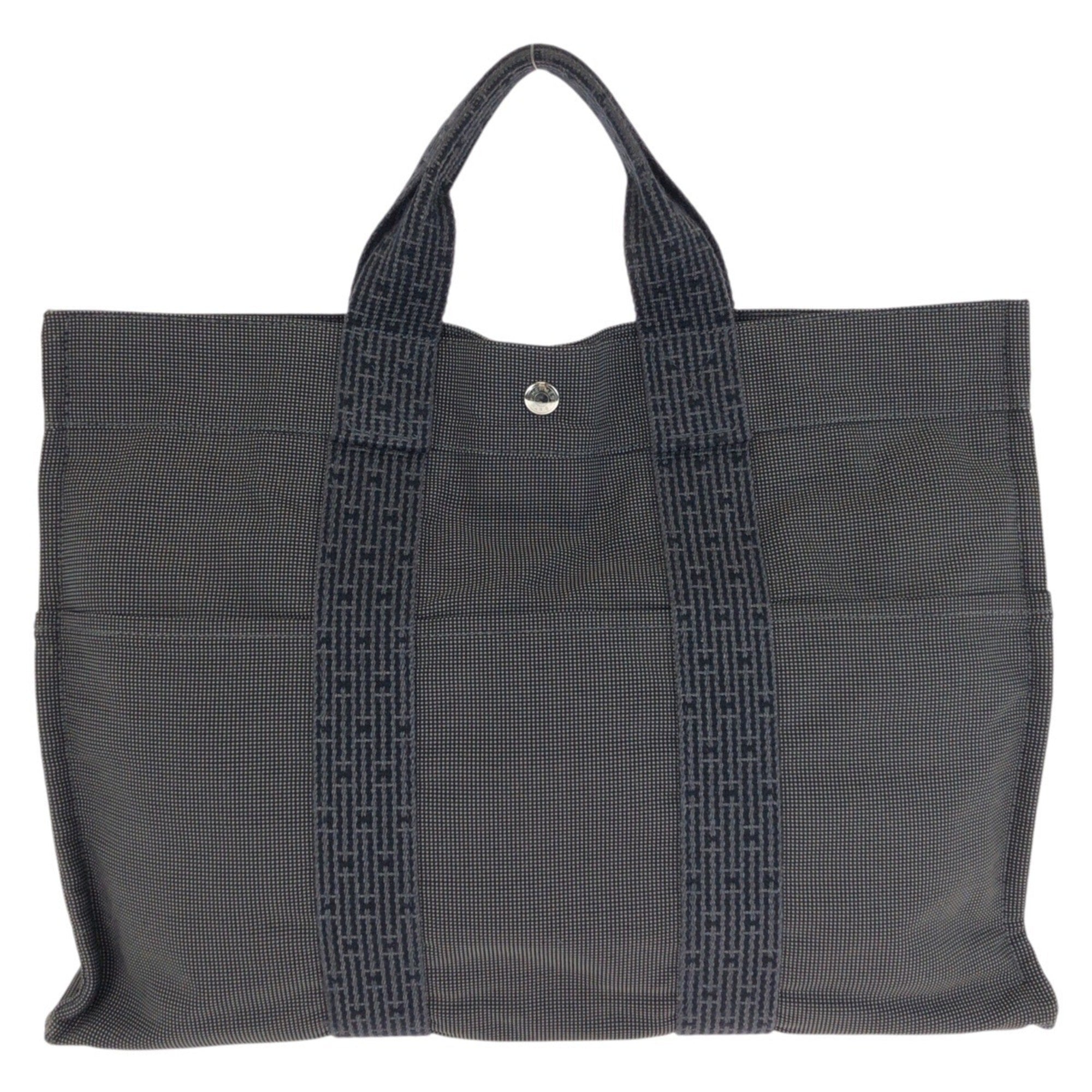 Hermes Gray Polyamide Polyester Handbag Tote Bag (Pre-Owned)
