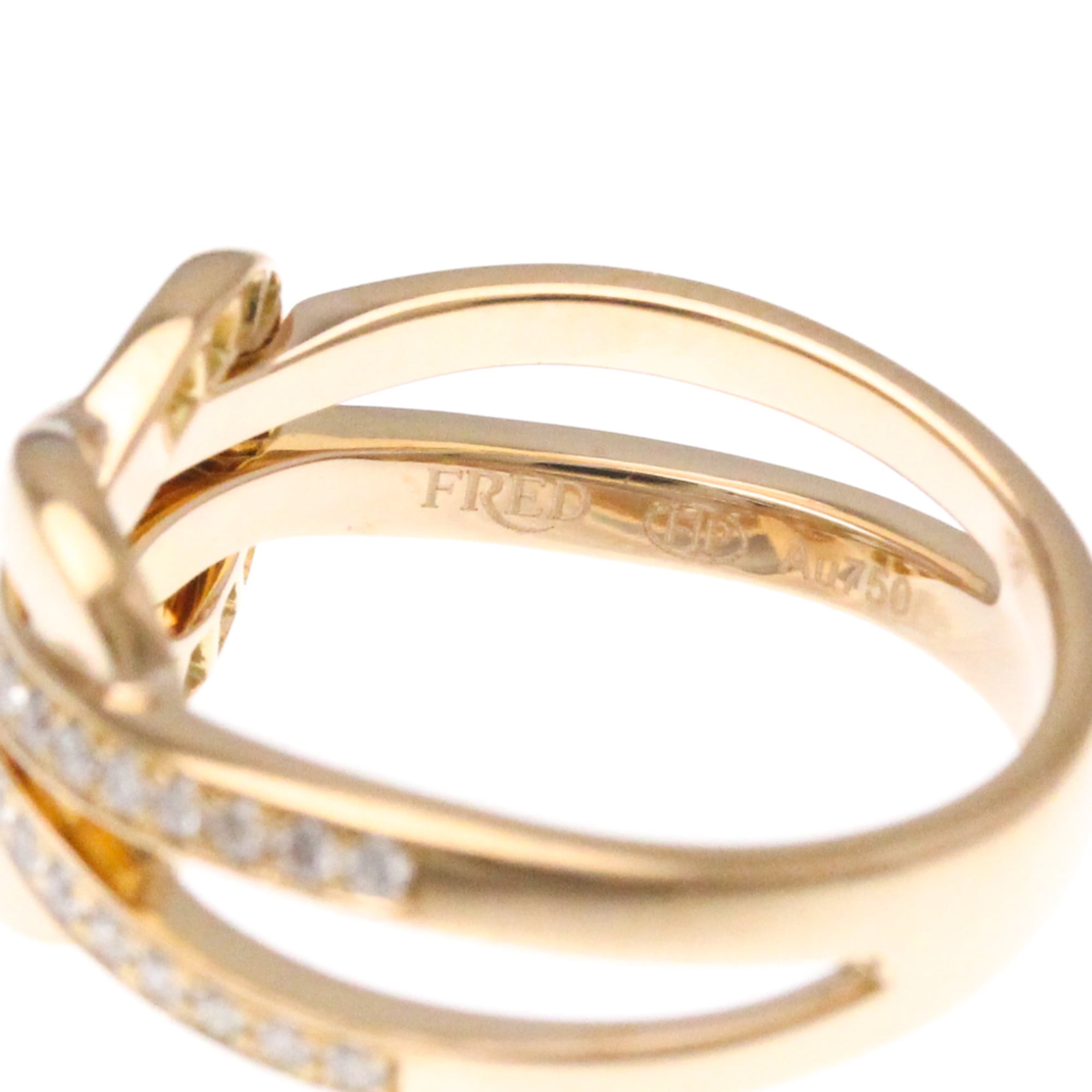 Fred Paris Force 10 Ring 18K Pink Gold And Diamonds Gold Pink_Gold Ring Jewelry (Pre-Owned)