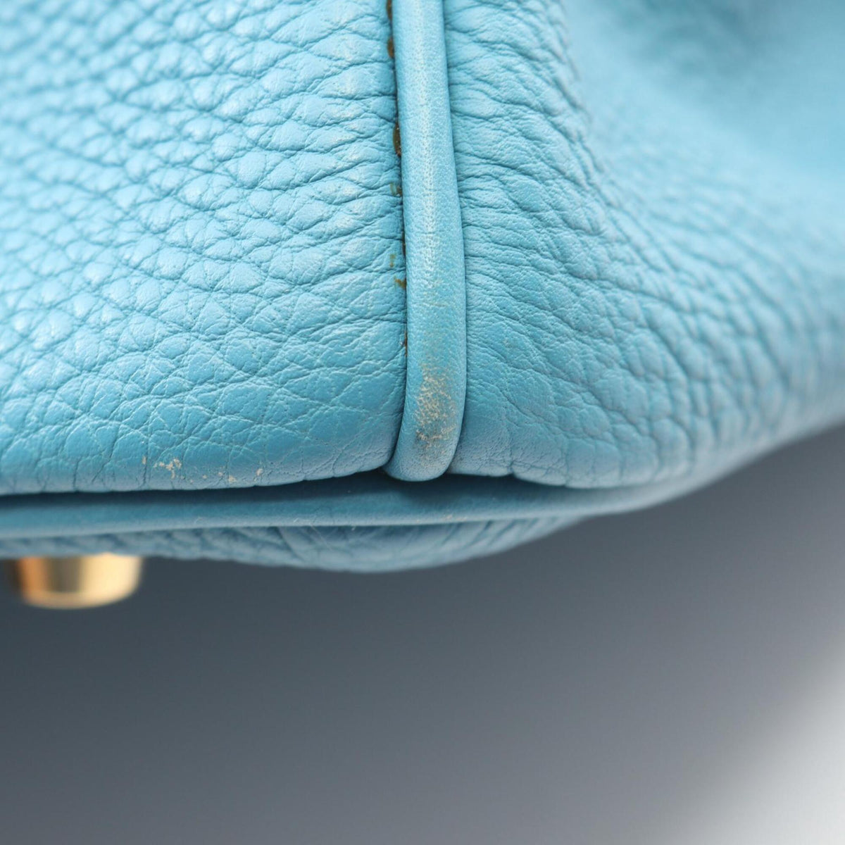 Hermes Blue Togo Leather Handbag (Pre-Owned)