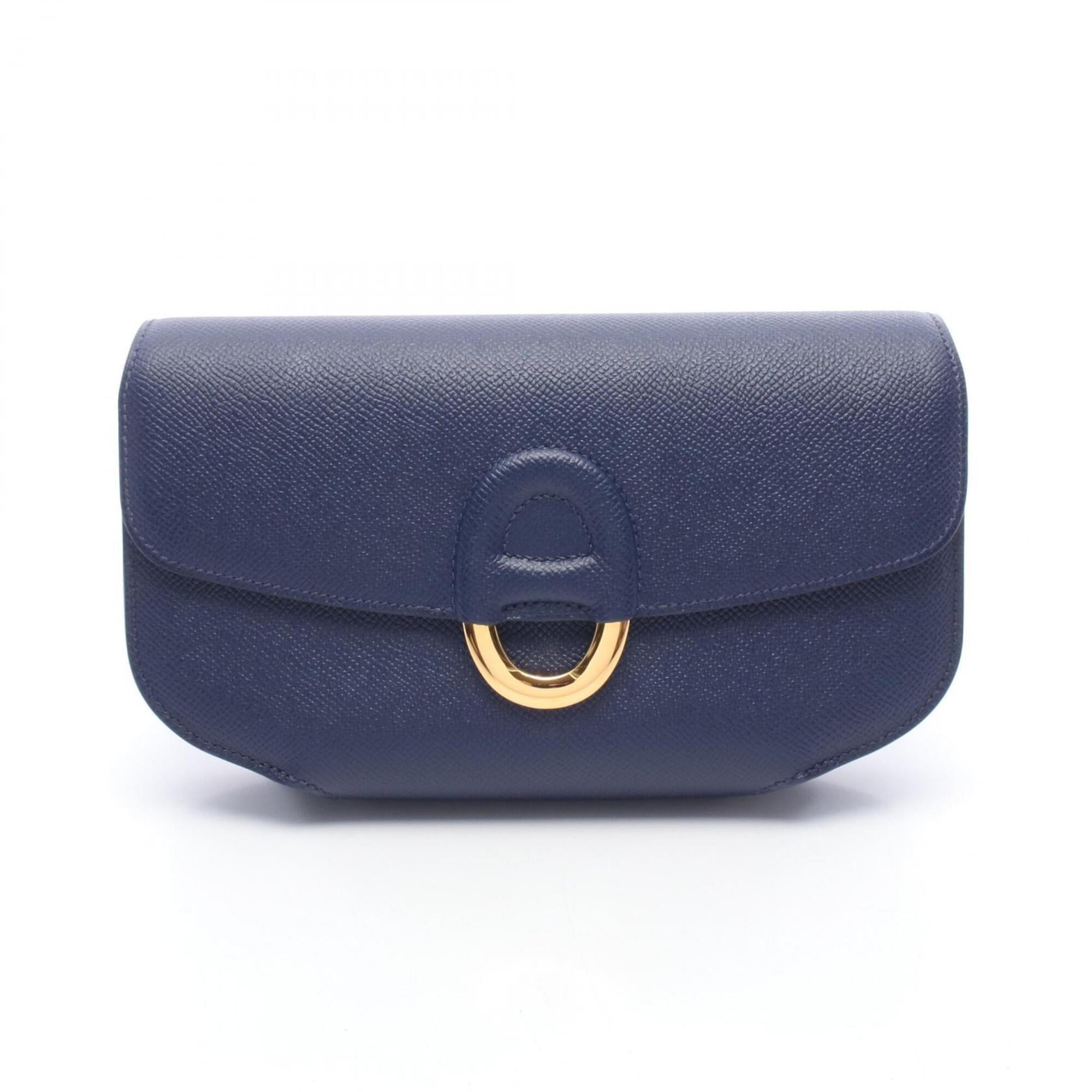Hermes Blue Epsom Leather Clutch Bag Handbag (Pre-Owned)