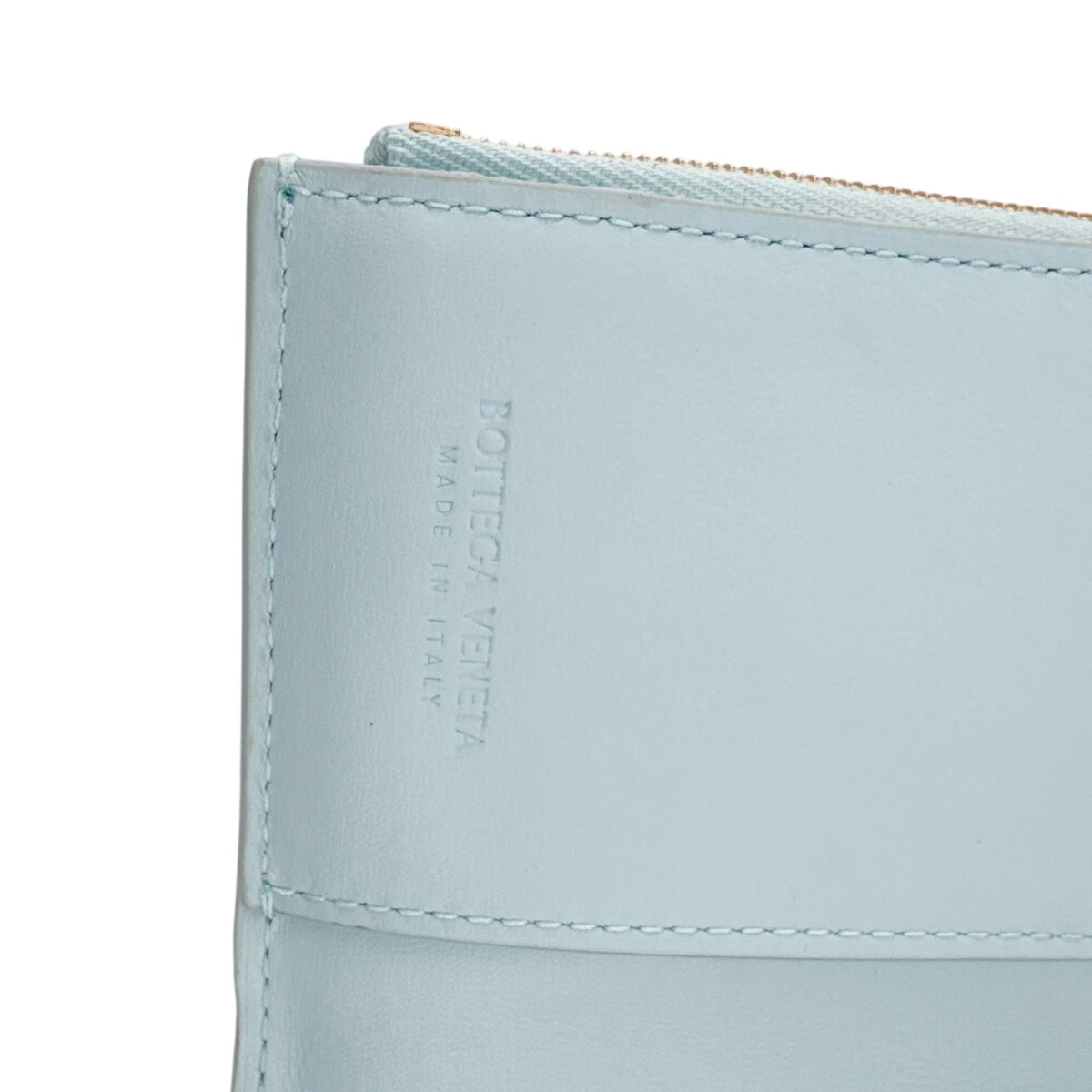 Bottega Veneta Blue Leather Wallet (Tri-Fold) (Pre-Owned)
