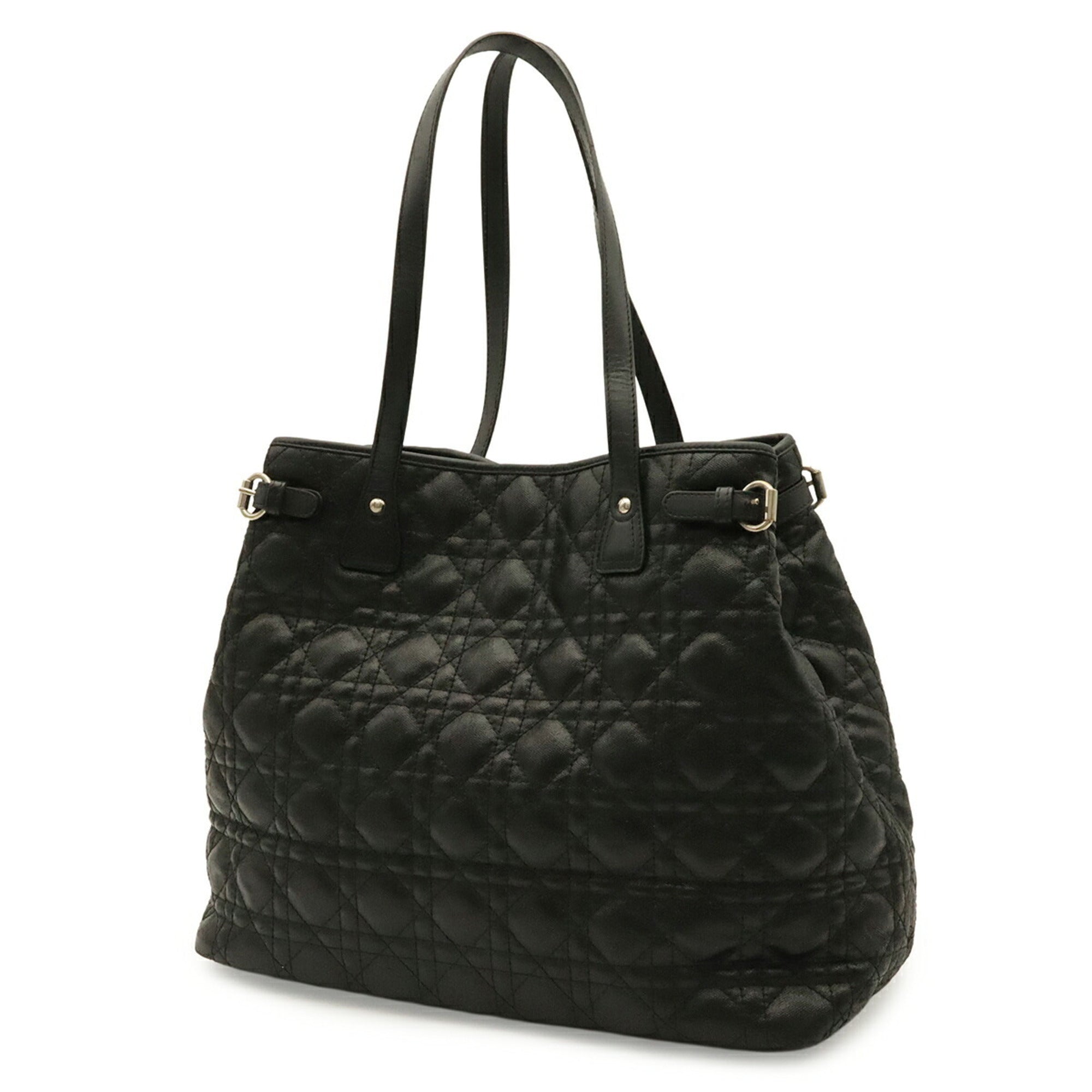 Christian Dior Black Coated Canvas Shoulder Bag Tote Bag (Pre-Owned)