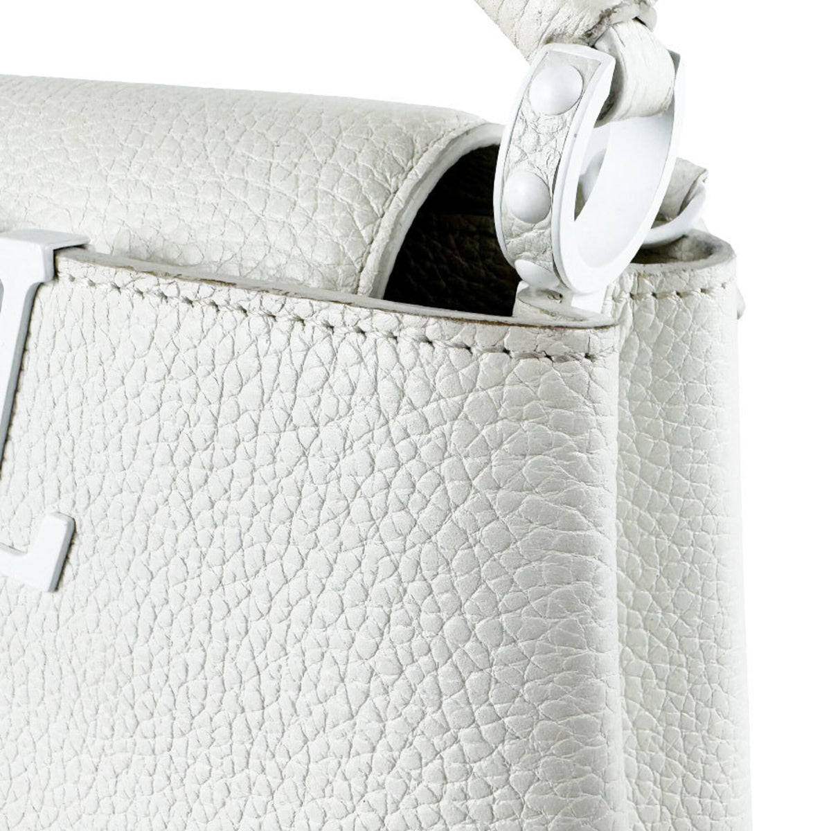 Louis Vuitton White Leather Handbag Shoulder Bag (Pre-Owned)