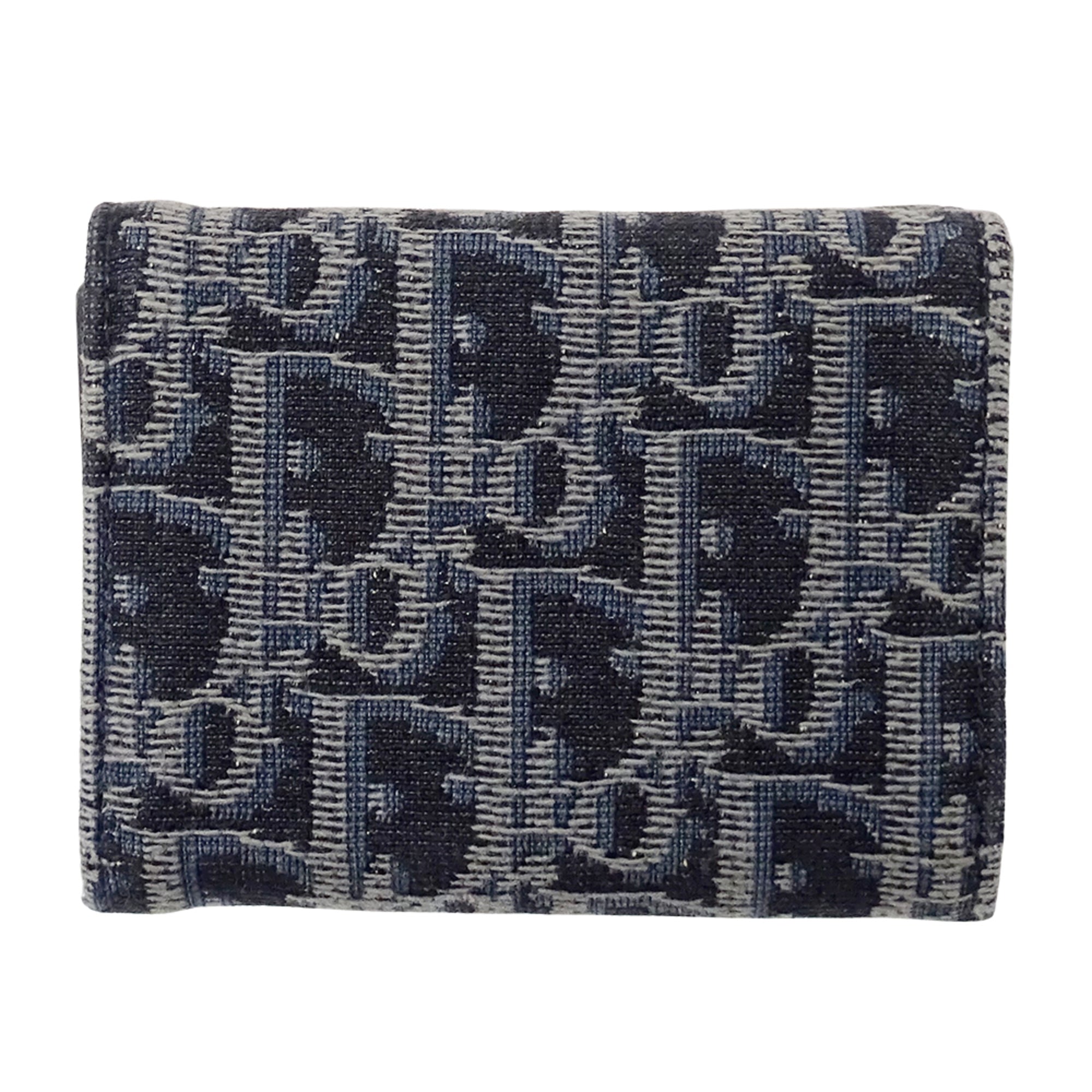 Christian Dior Navy Jacquard Wallet (Tri-Fold) (Pre-Owned)