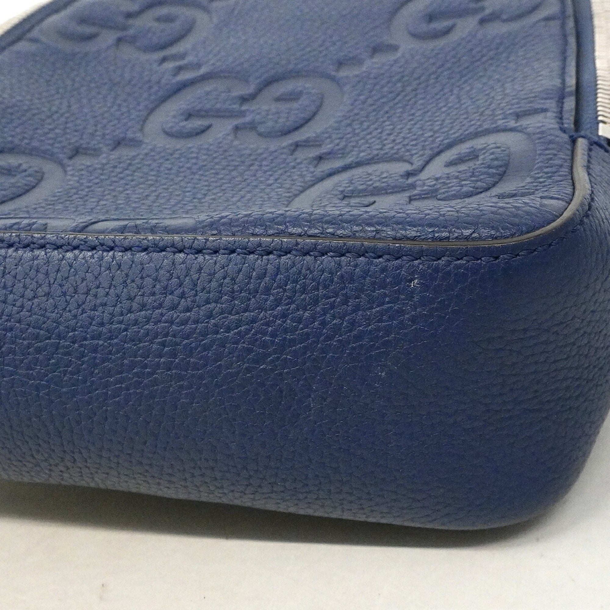 Gucci Blue Leather Sling Bag (Pre-Owned)