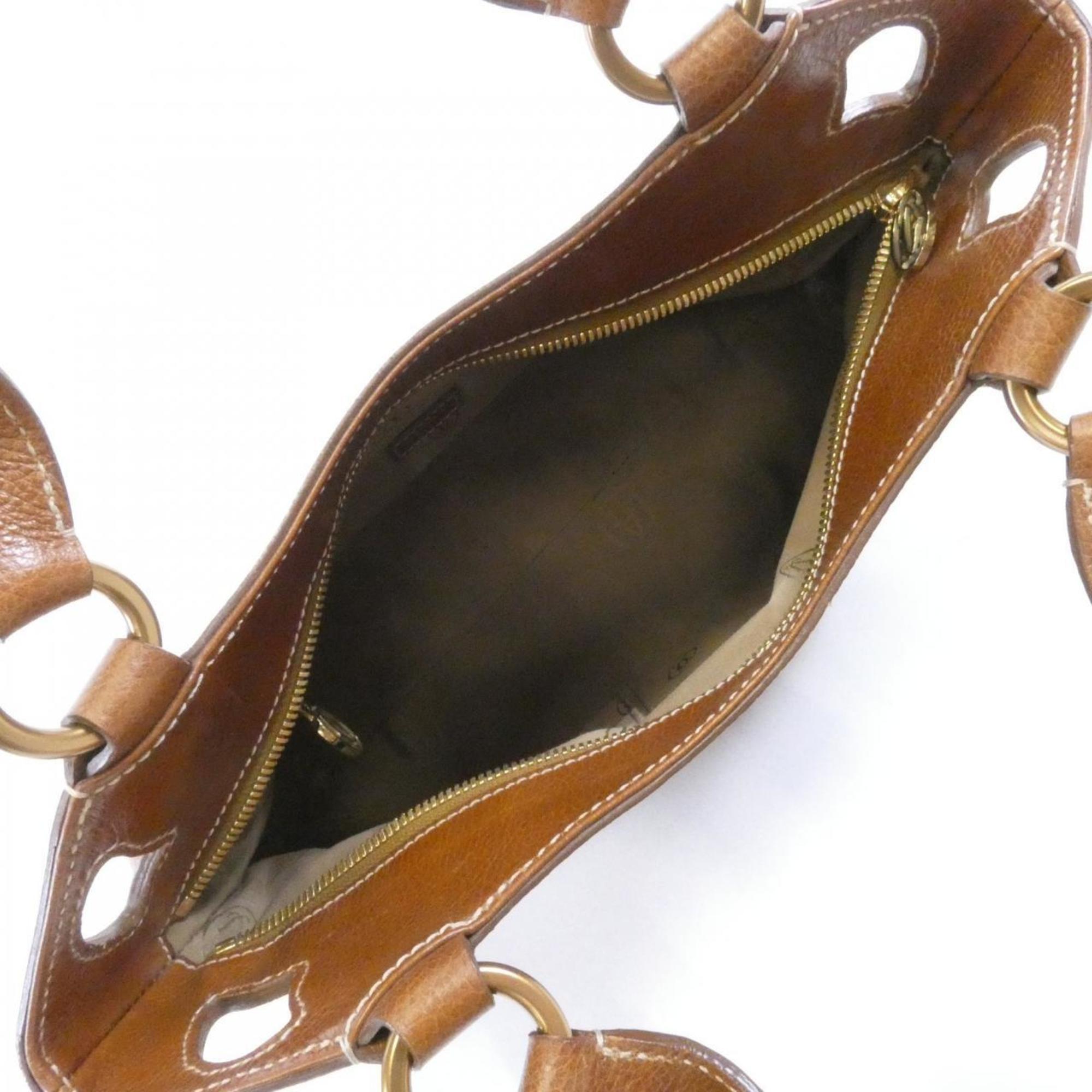 Cartier Brown Camel Leather Handbag (Pre-Owned)