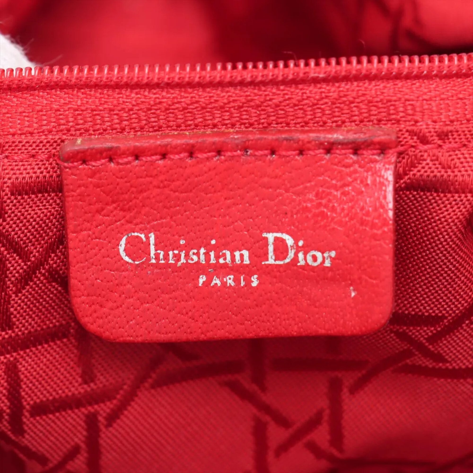Christian Dior Black Leather Nylon Shoulder Bag Tote Bag (Pre-Owned)