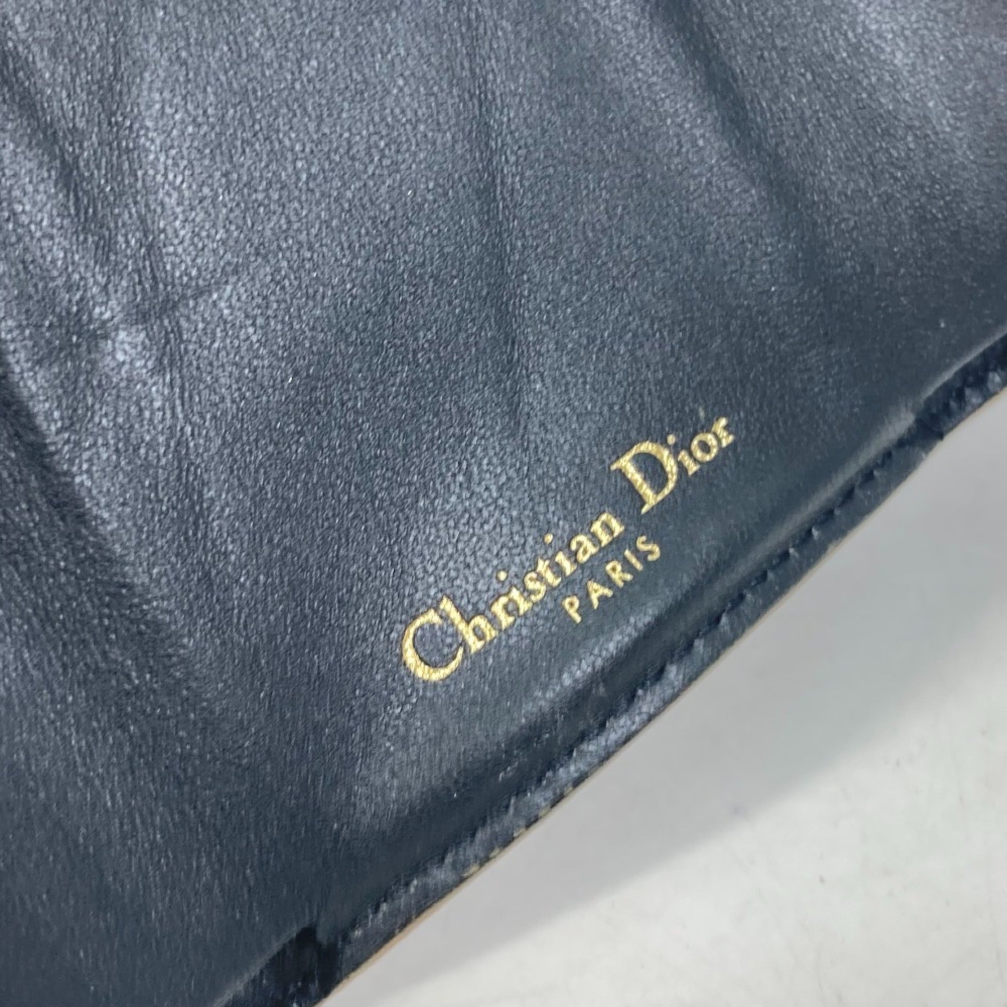 Christian Dior Gold Leather Wallet (Tri-Fold) (Pre-Owned)