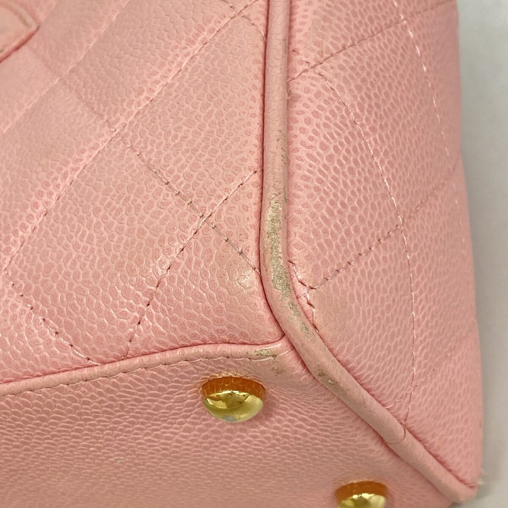 Chanel Pink Grained Calfskin Handbag (Pre-Owned)