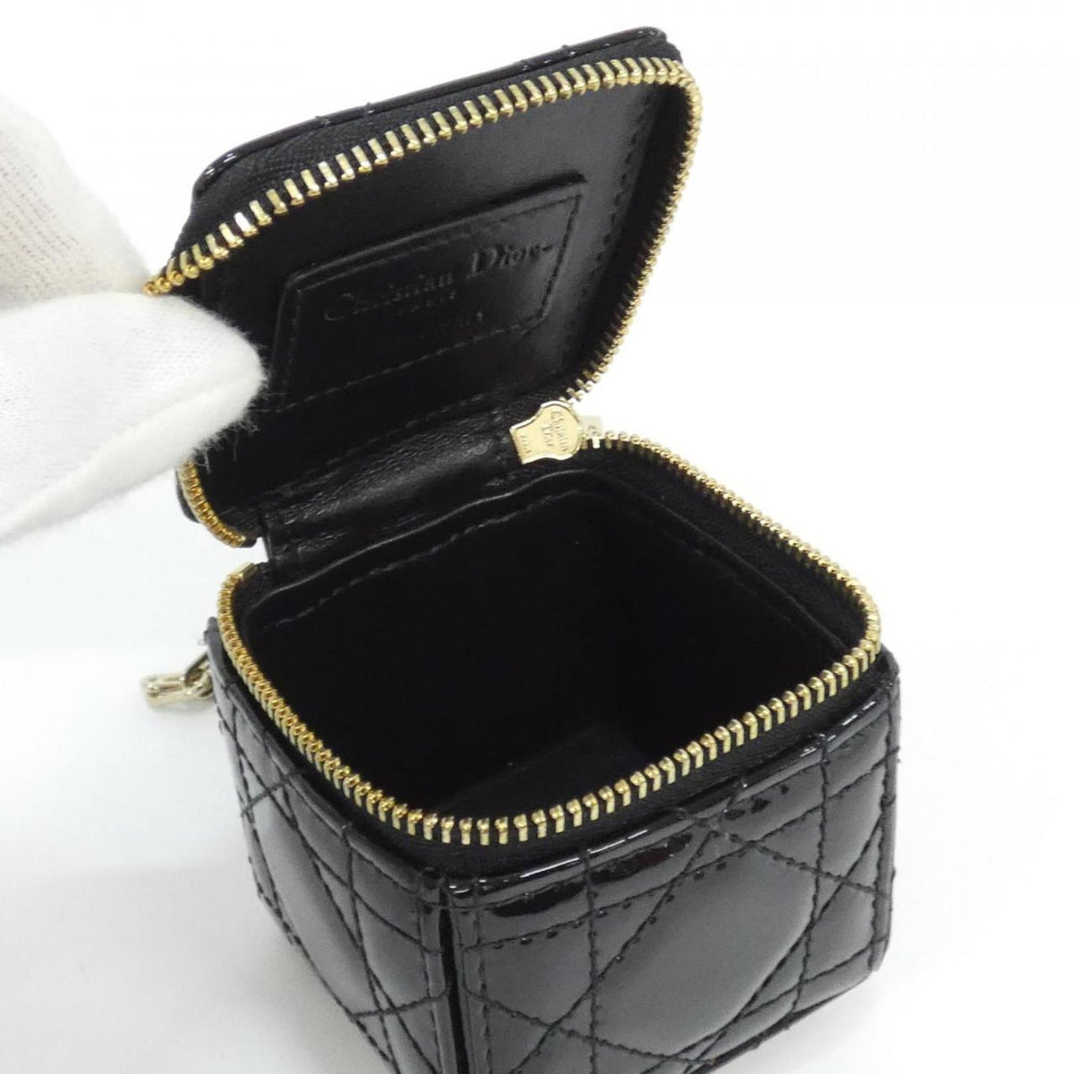 Christian Dior Black Leather Handbag Pouch (Pre-Owned)