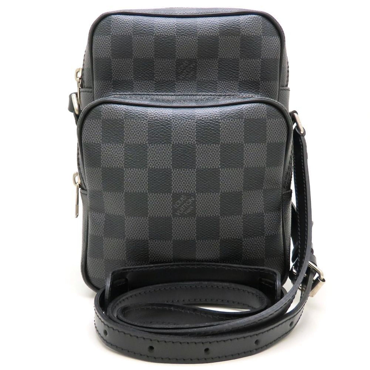 Louis Vuitton Black Gray Damier Canvas Shoulder Bag (Pre-Owned)