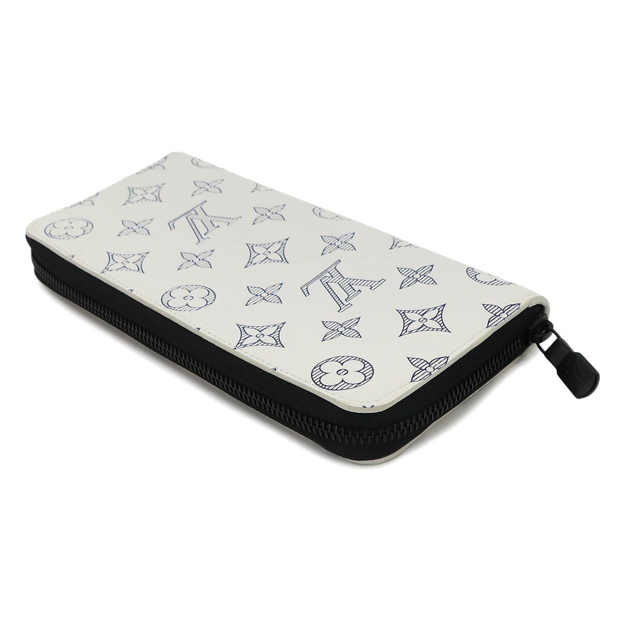 Louis Vuitton Black Monogram Navy White Monogram Shadow Long Wallet (Bi-Fold) (Pre-Owned)