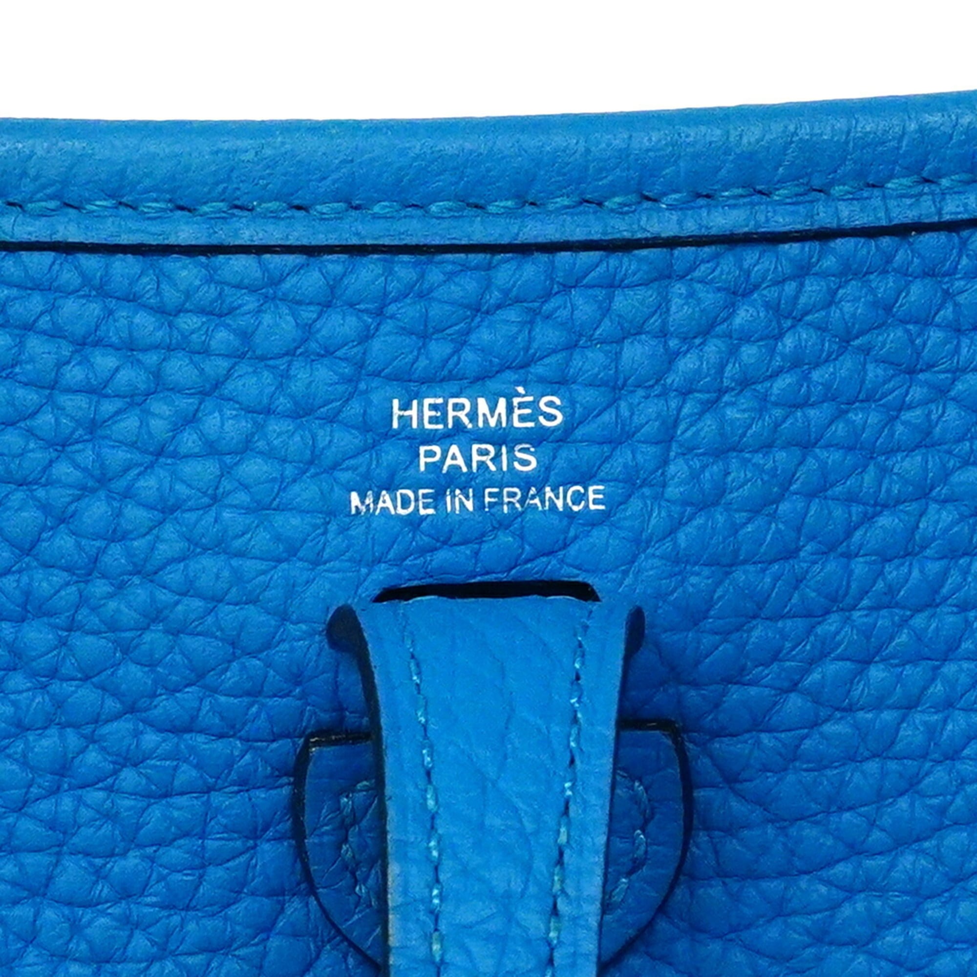 Hermes Blue Taurillon Clemence Leather Shoulder Bag (Pre-Owned)