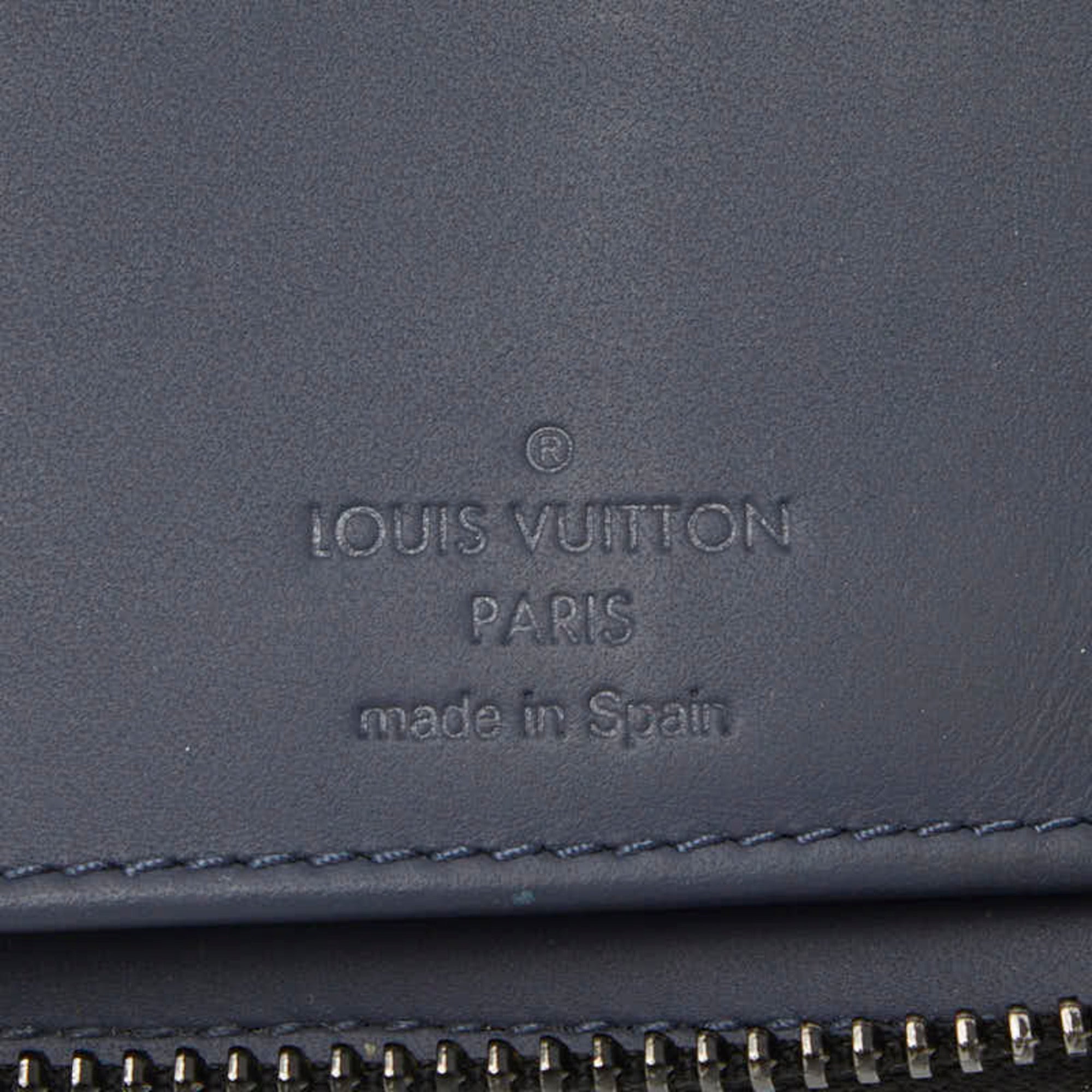 Louis Vuitton Navy Leather Long Wallet (Bi-Fold) (Pre-Owned)