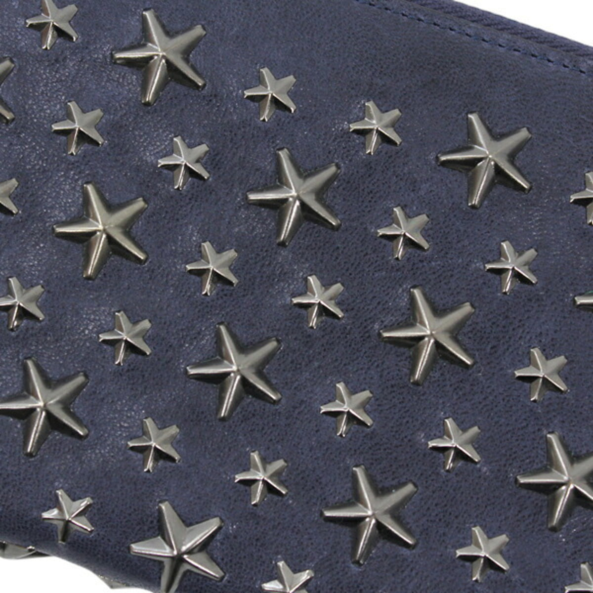 Jimmy Choo Gunmetal Navy Leather Long Wallet (Bi-Fold) (Pre-Owned)