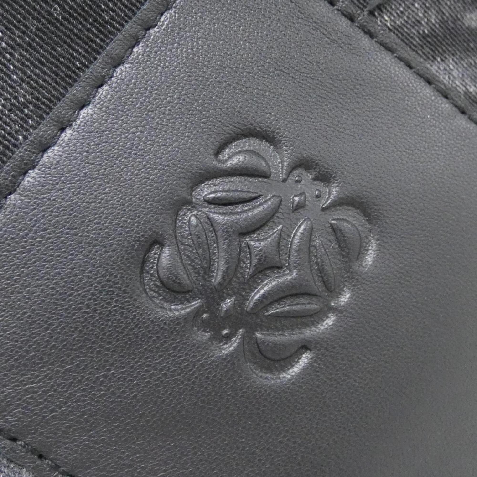 Loewe Black Leather Denim Canvas Handbag (Pre-Owned)