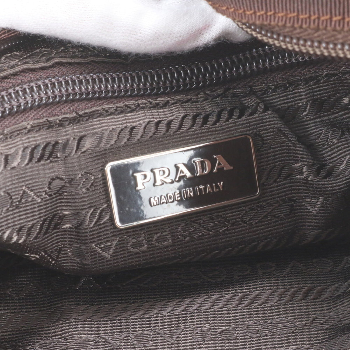 Prada Black Brown Leather Handbag Shoulder Bag Tote Bag (Pre-Owned)