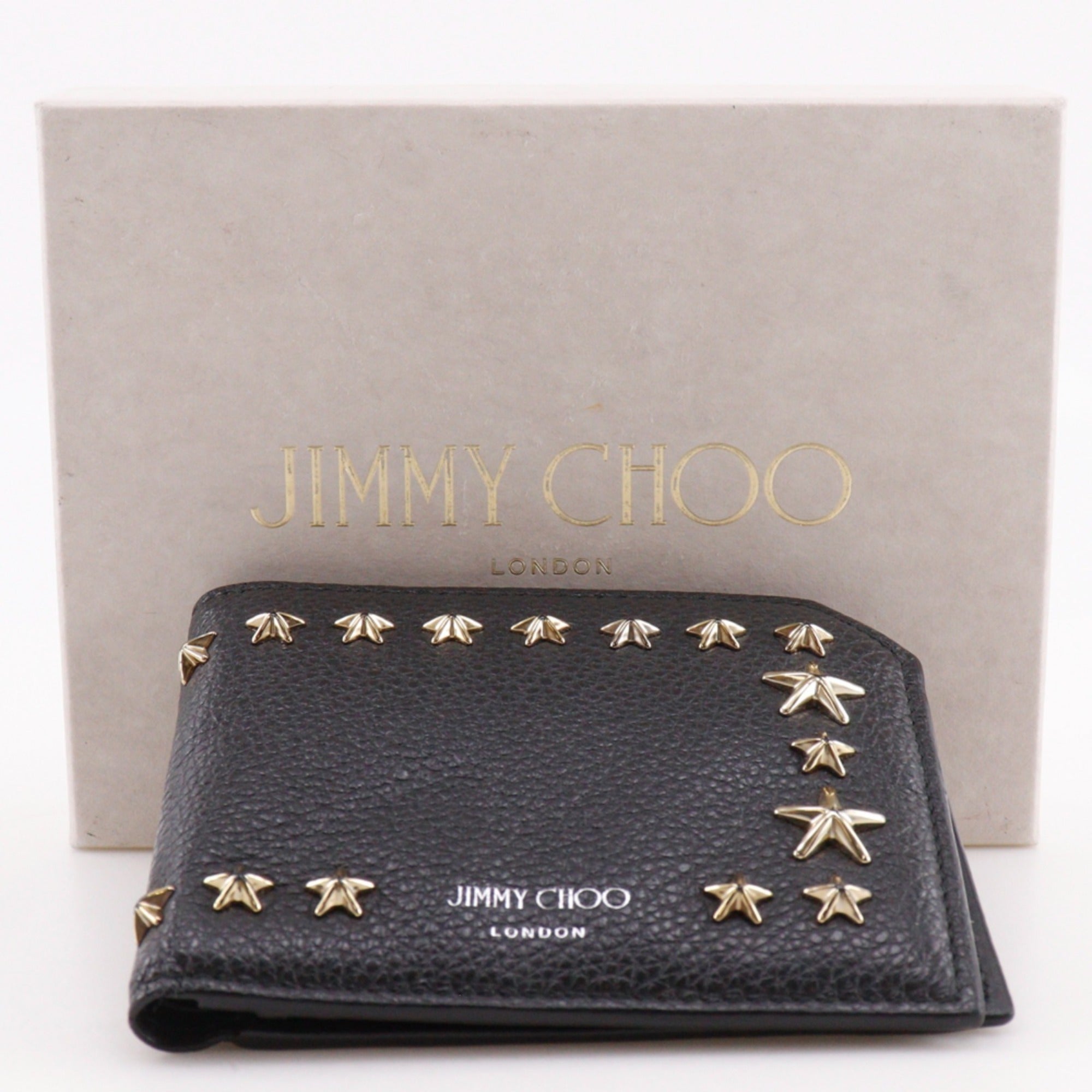Jimmy Choo Black Leather Wallet (Bi-Fold) (Pre-Owned)